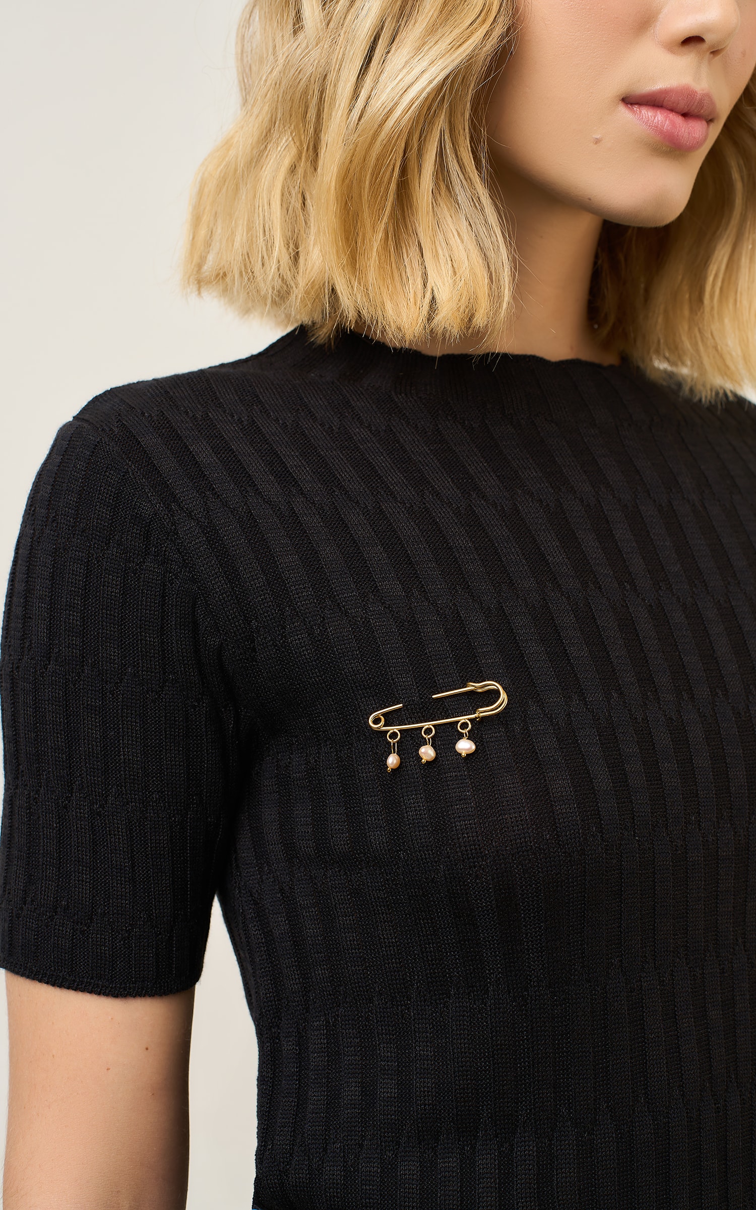 Alfinete Pingentes Pin Perola Dourado