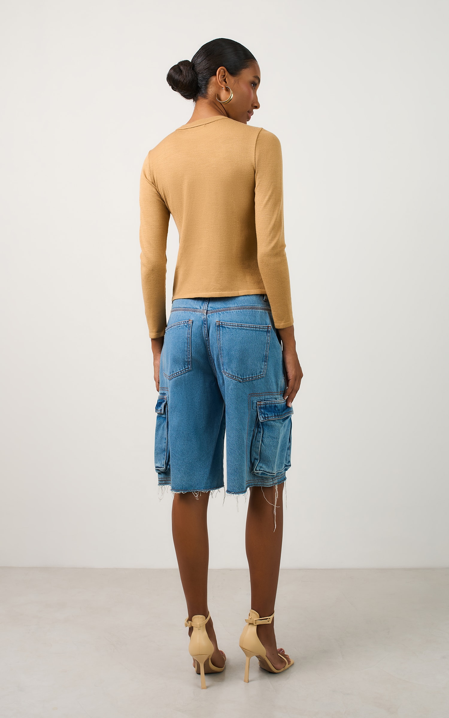 Bermuda Jeans Cargo Jeans Medio