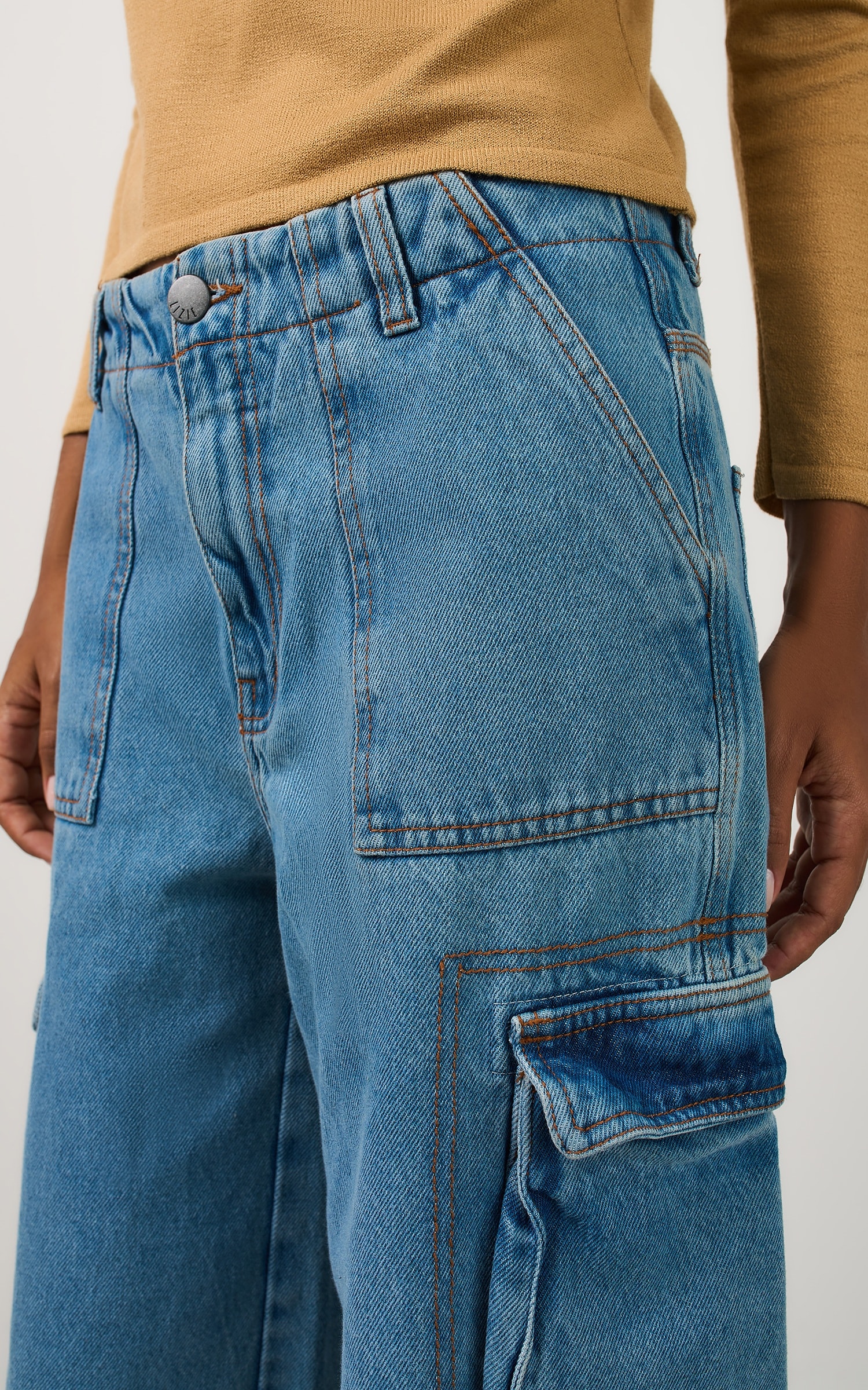 Bermuda Jeans Cargo Jeans Medio