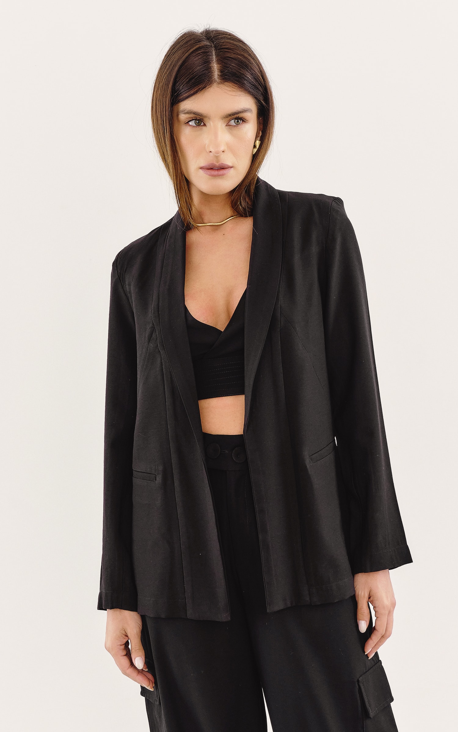 Blazer Abrigo Preto