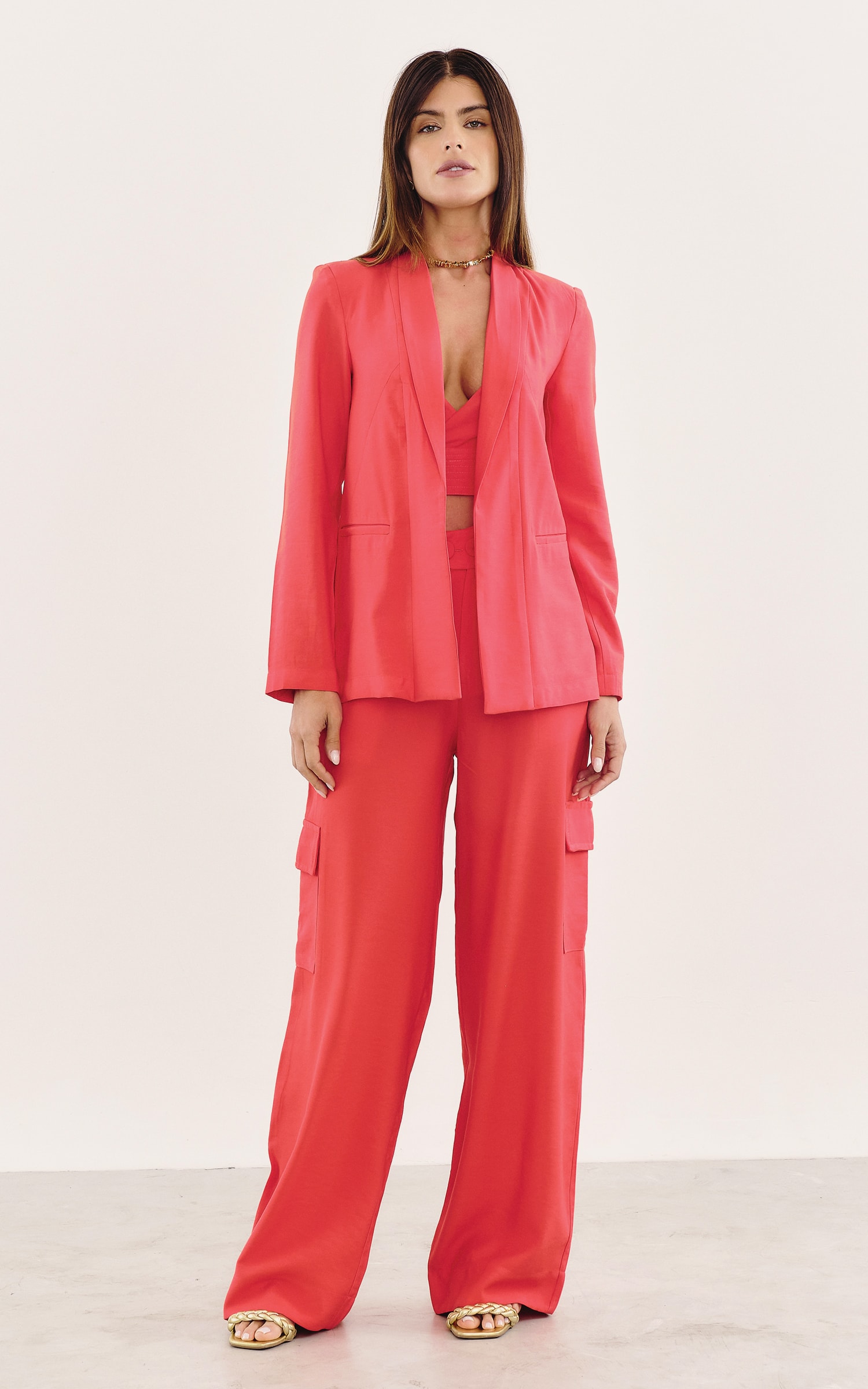 Blazer Abrigo Vermelho