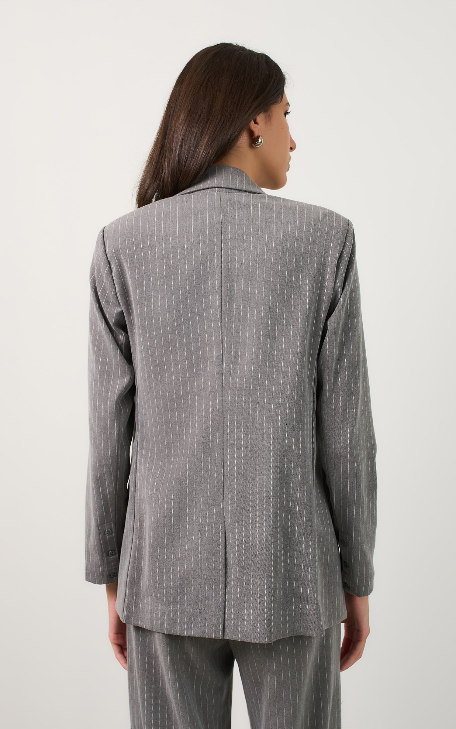 Blazer Artico Lapelas Cinza