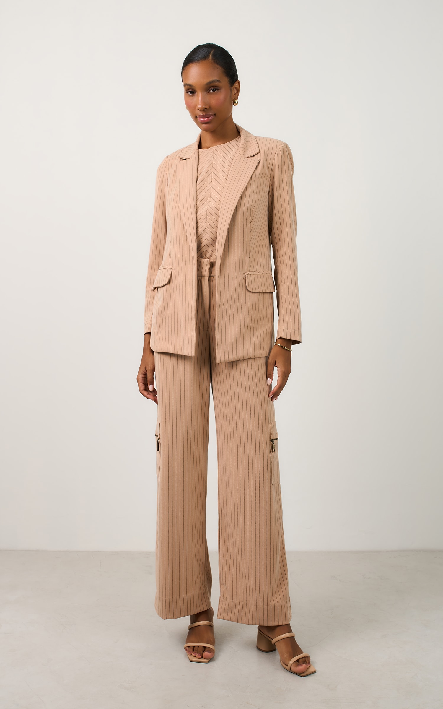 Blazer Artico Lapelas Nude