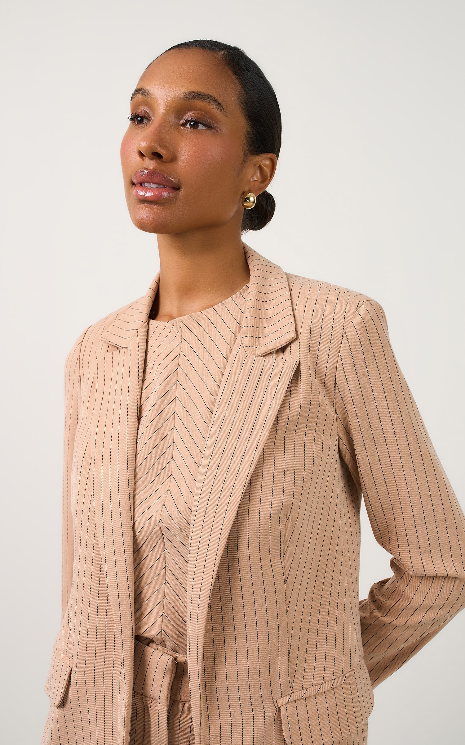 Blazer Artico Lapelas Nude