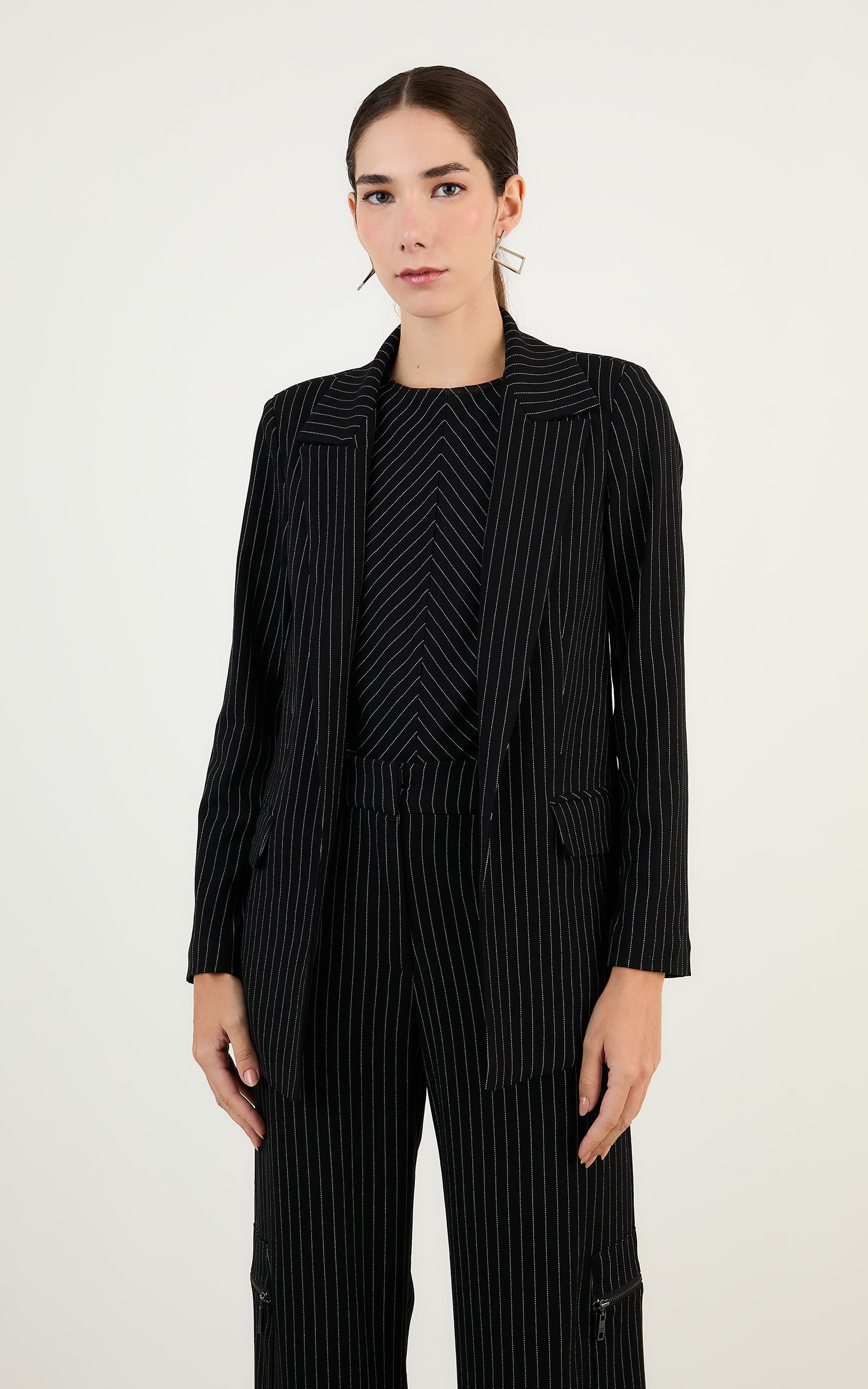 Blazer Artico Lapelas Preto