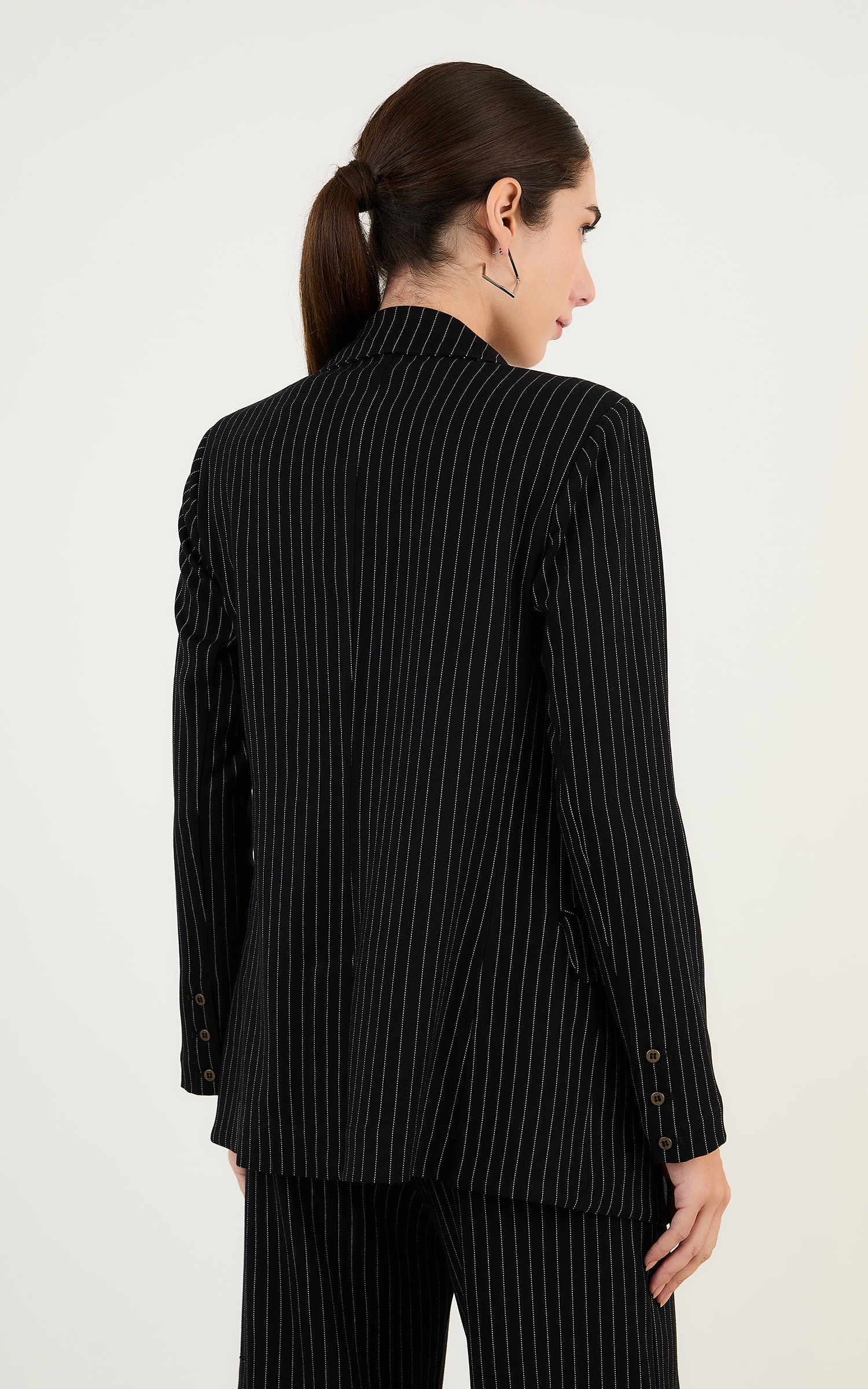 Blazer Artico Lapelas Preto