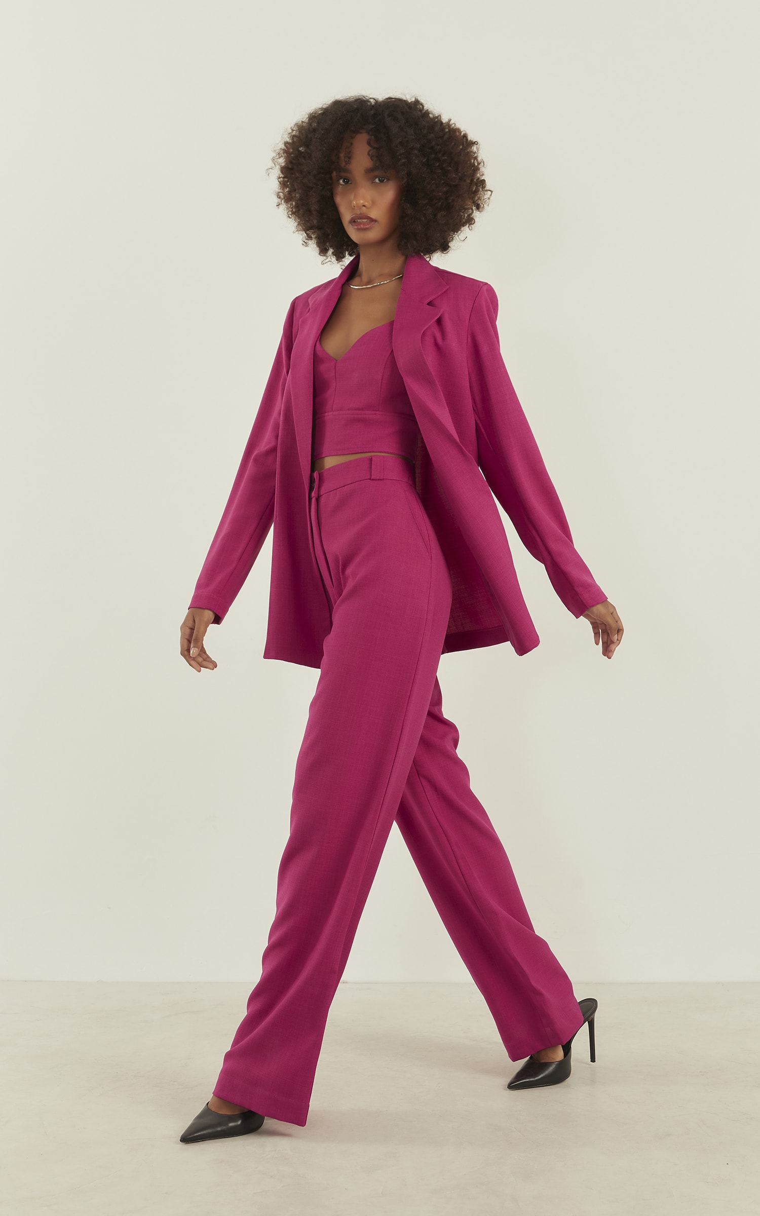 Blazer Aura Basic Fúcsia