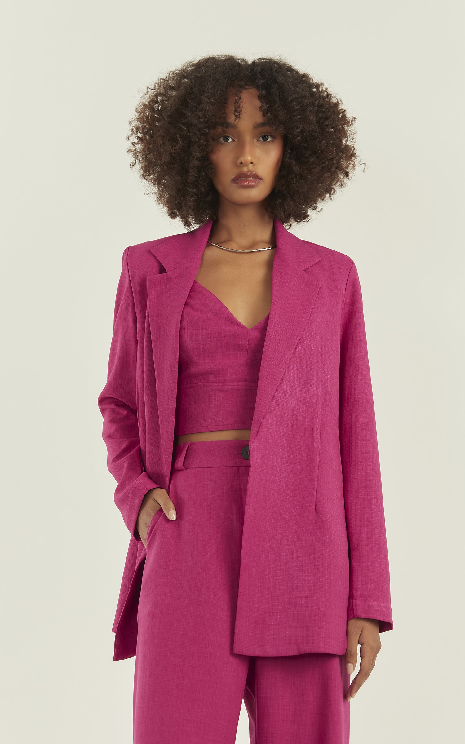 Blazer Aura Basic Fúcsia
