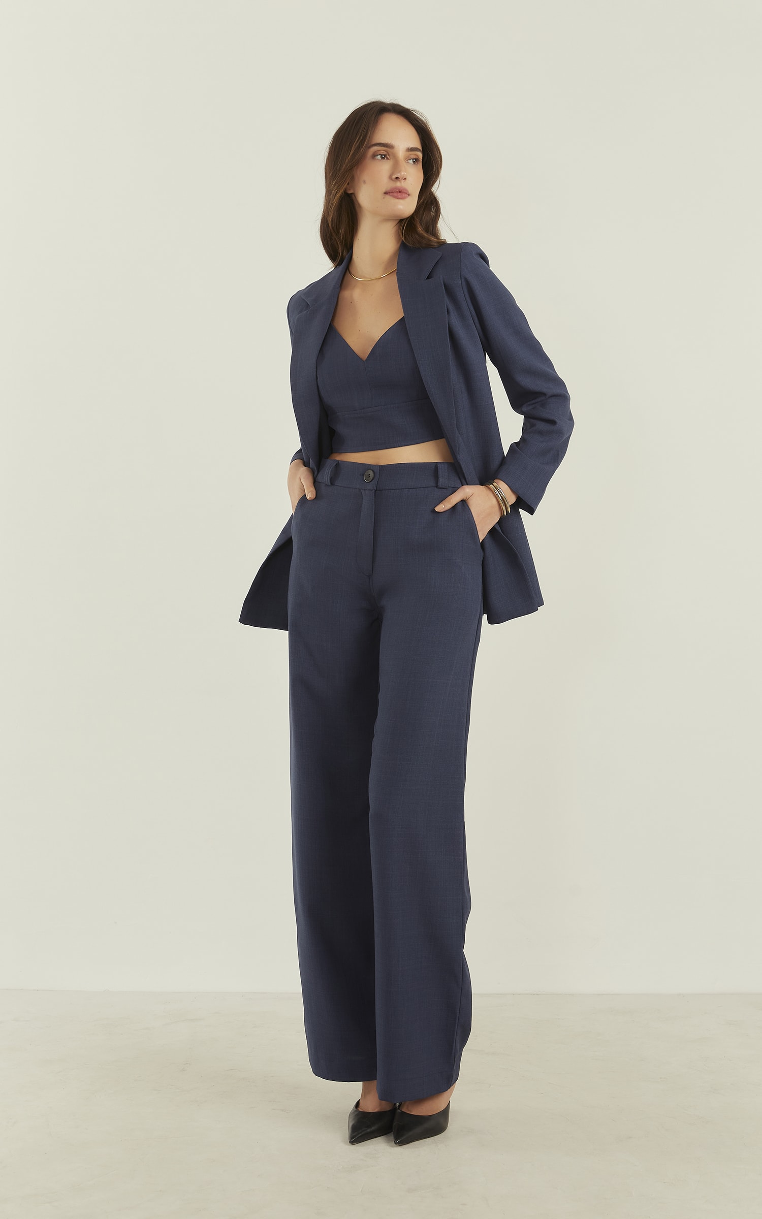 Blazer Aura Basic Marinho