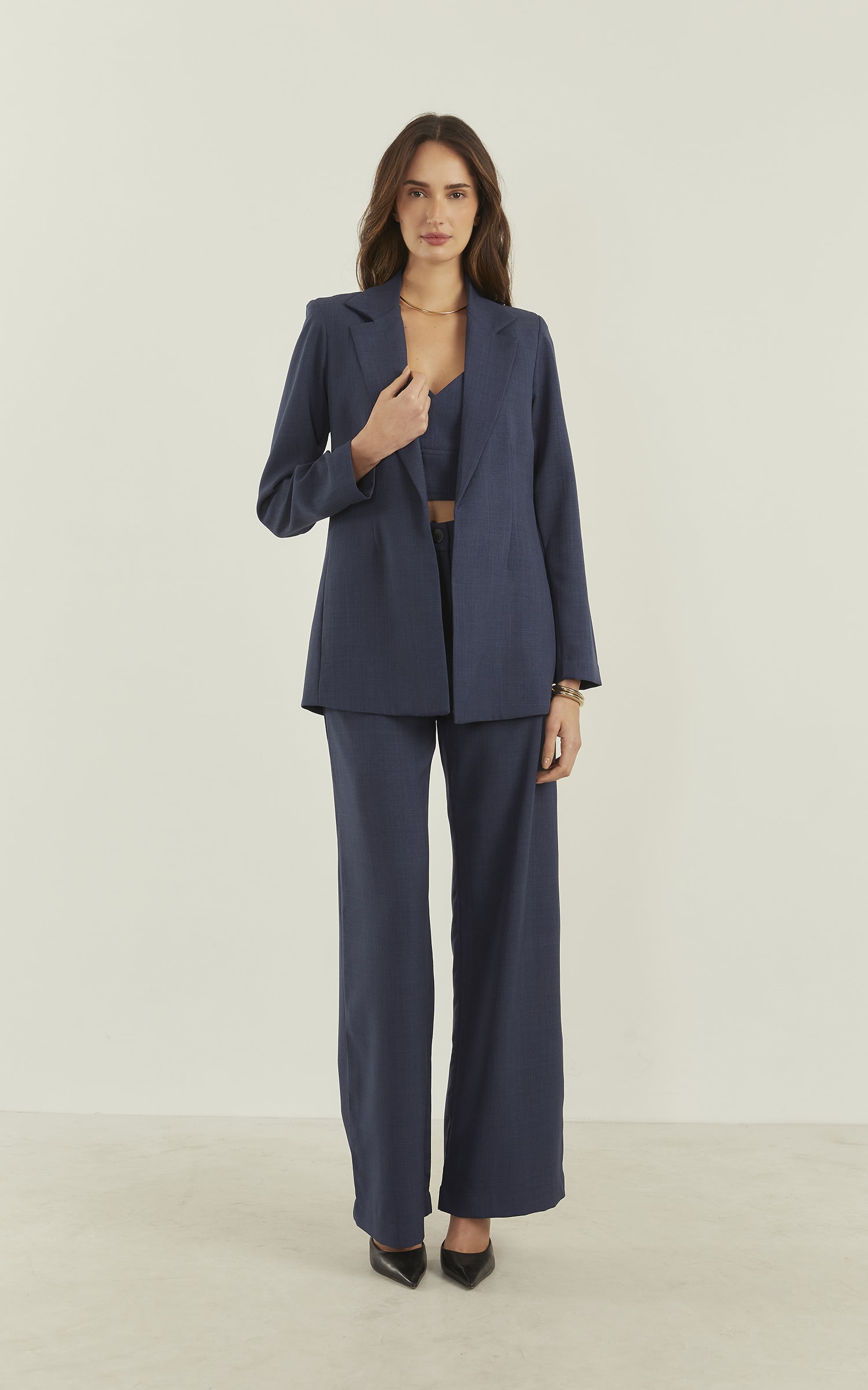 Blazer Aura Basic Marinho