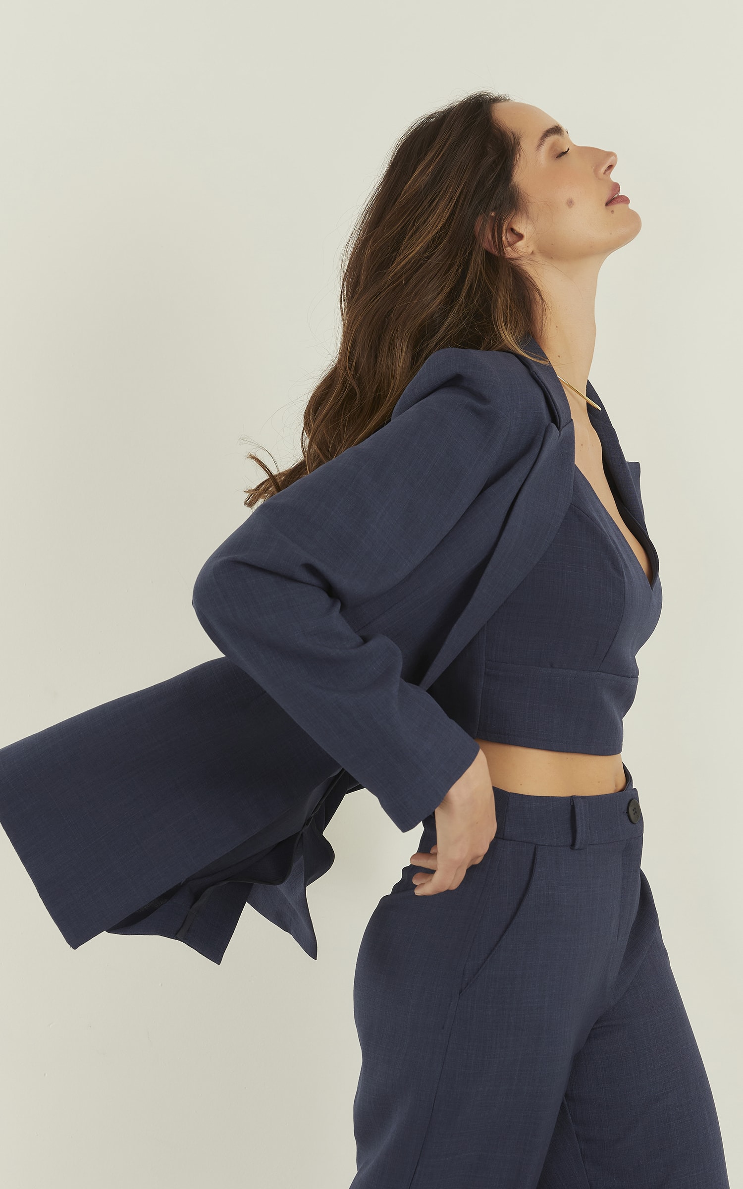 Blazer Aura Basic Marinho