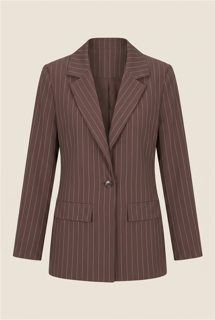 Blazer Botoes Beatline Marrom