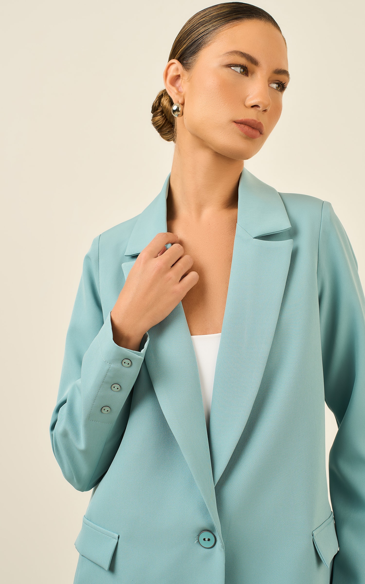 Blazer Botoes Cultural Azul Sereno