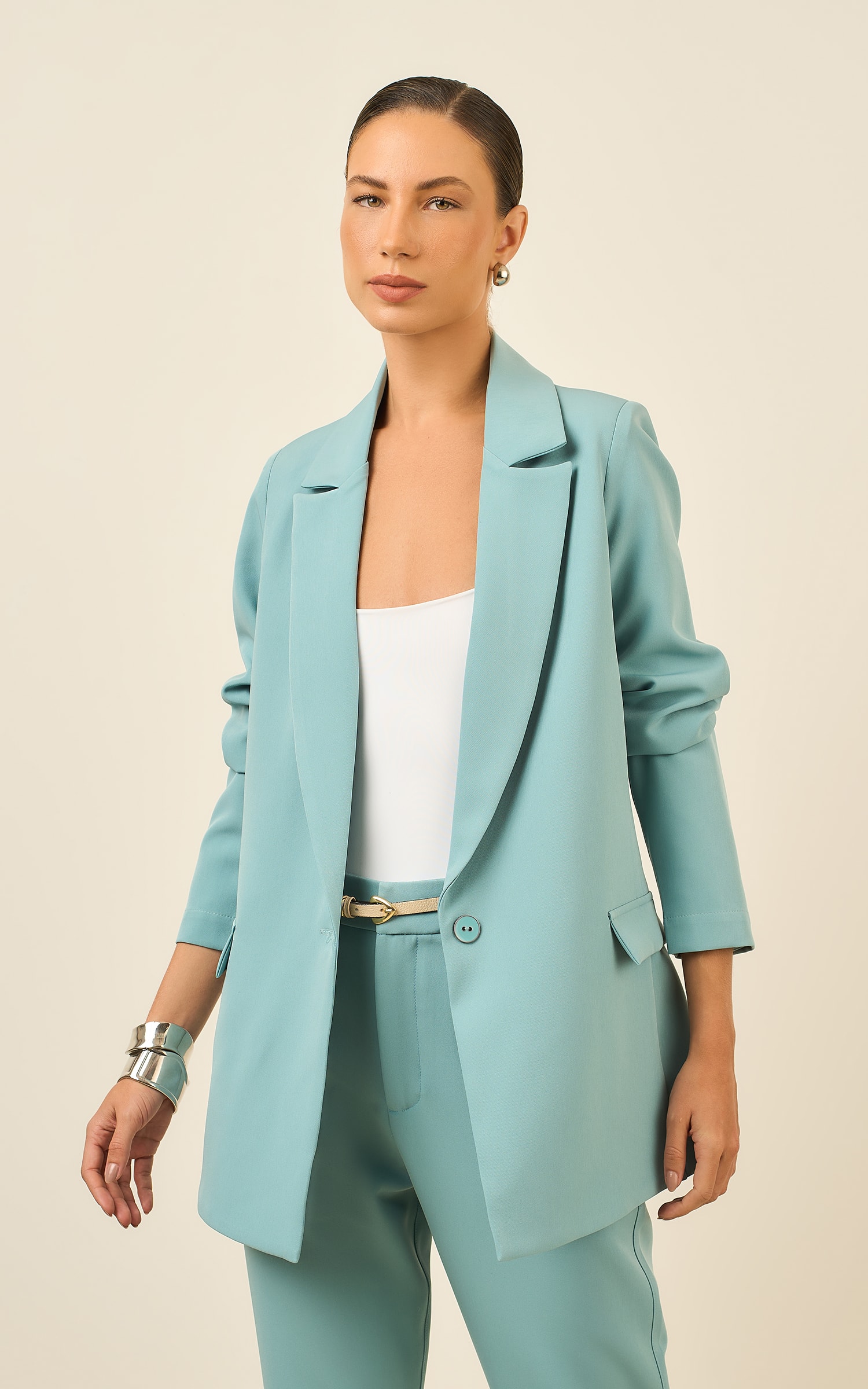 Blazer Botoes Cultural Azul Sereno