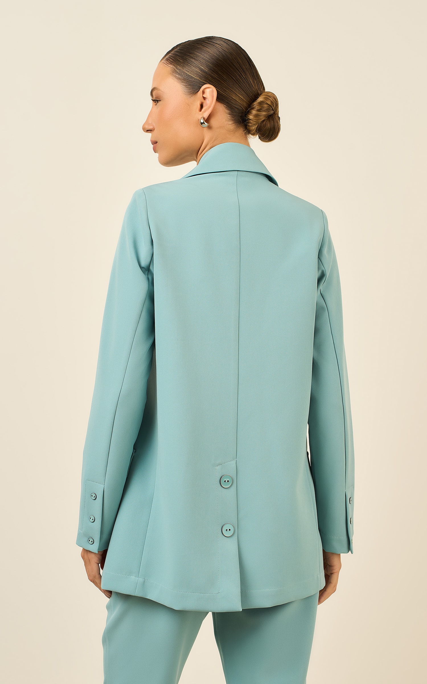 Blazer Botoes Cultural Azul Sereno