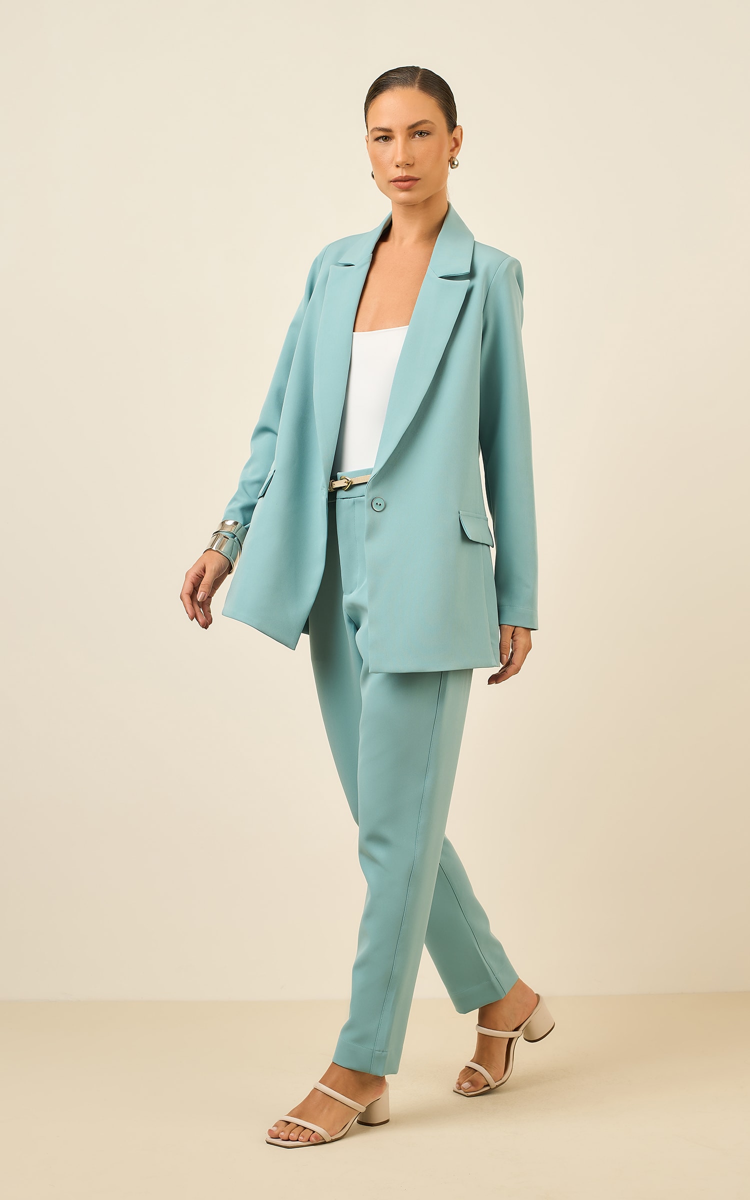Blazer Botoes Cultural Azul Sereno