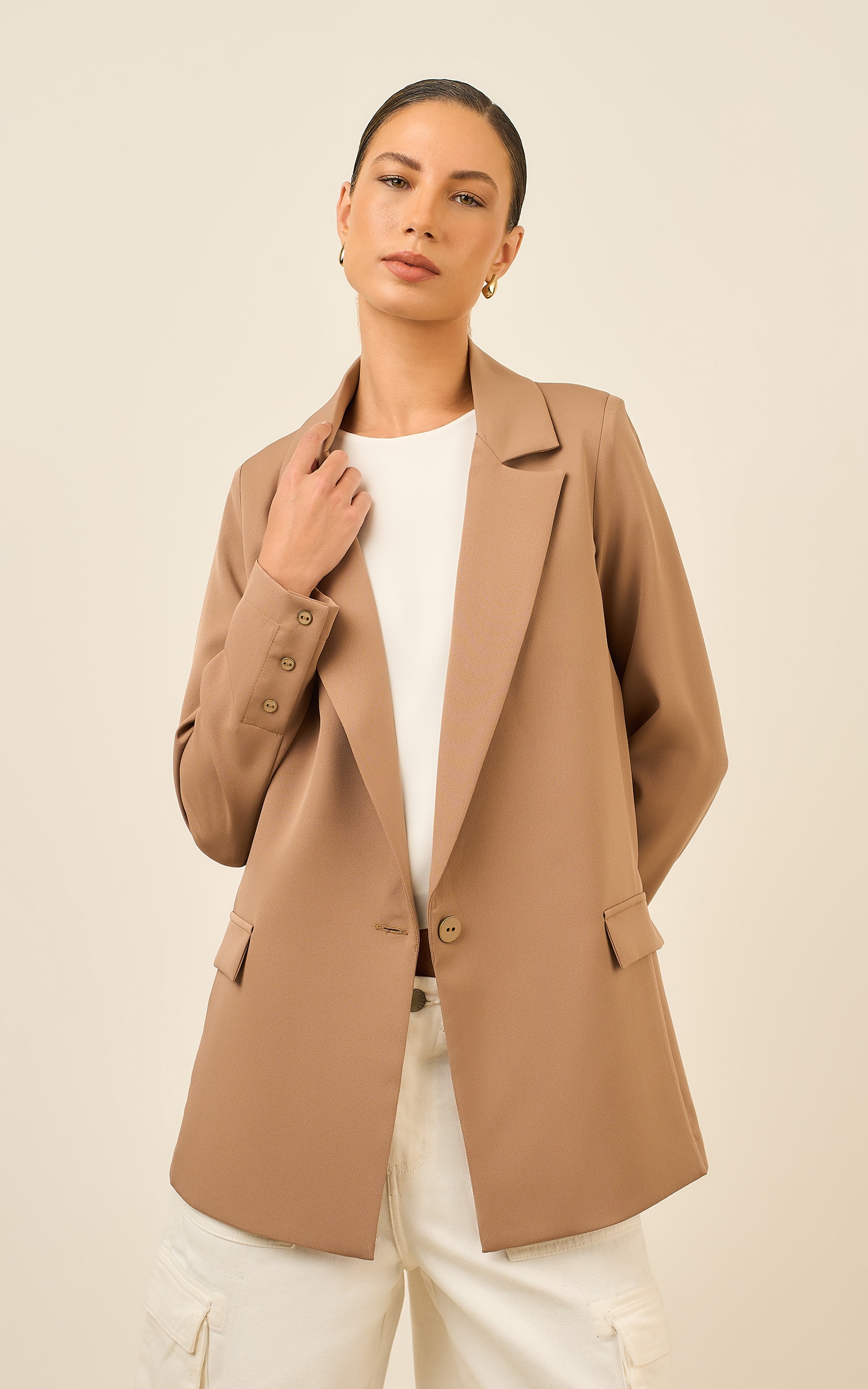 Blazer Botoes Cultural Caqui