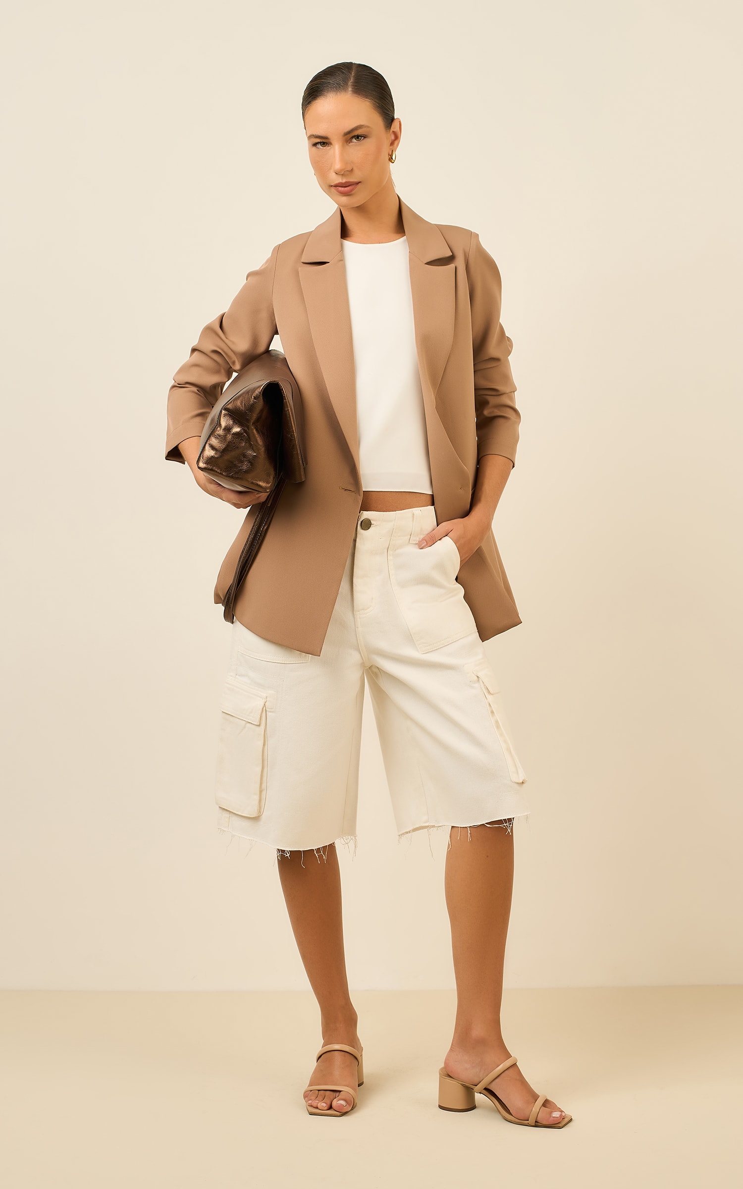 Blazer Botoes Cultural Caqui