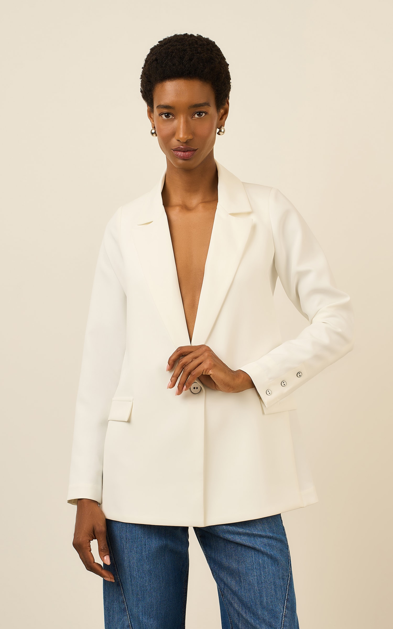 Blazer Botoes Cultural Off White