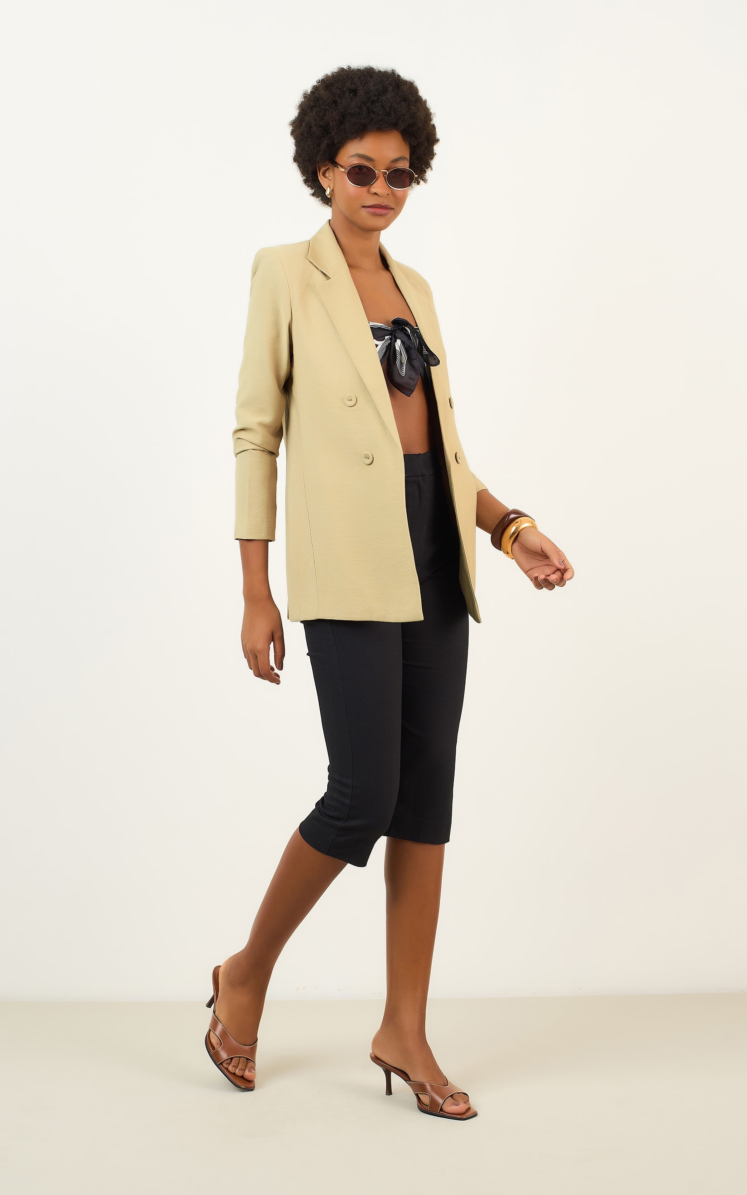 Blazer Botoes Icone Cha Verde