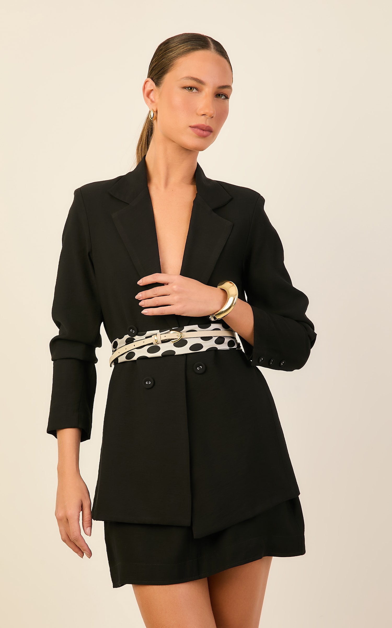 Blazer Botoes Icone Preto