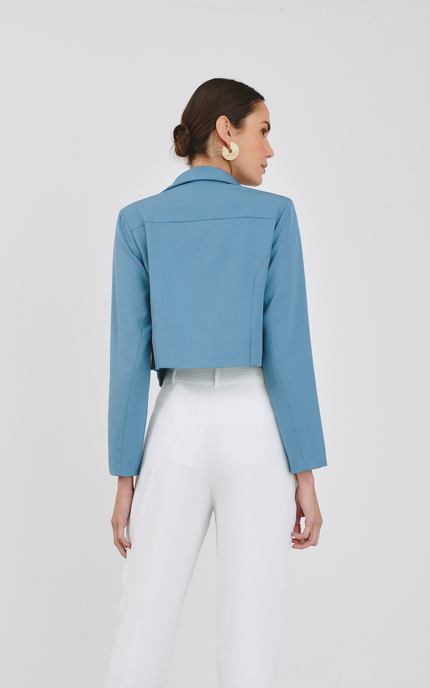 Blazer Crop Morena Azul