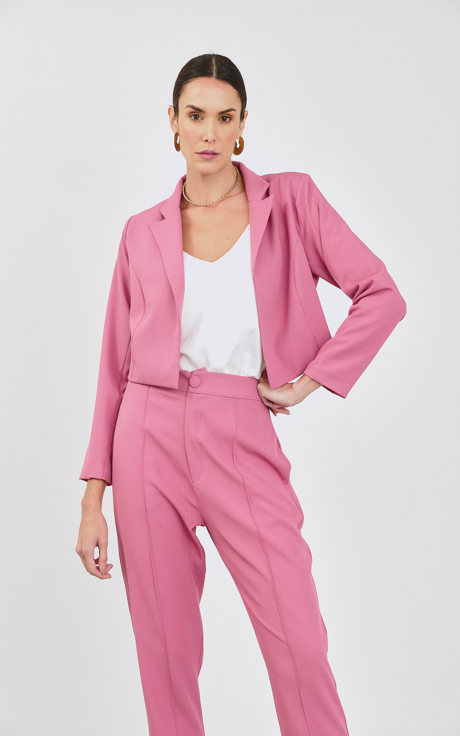 Blazer Crop Morena Rosé
