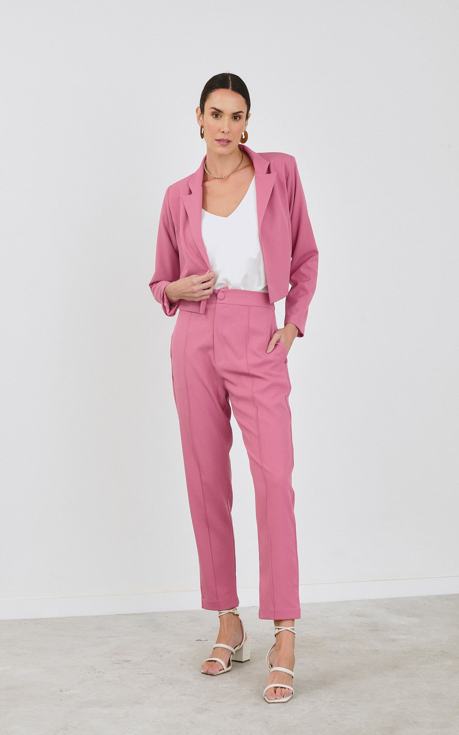 Blazer Crop Morena Rosé