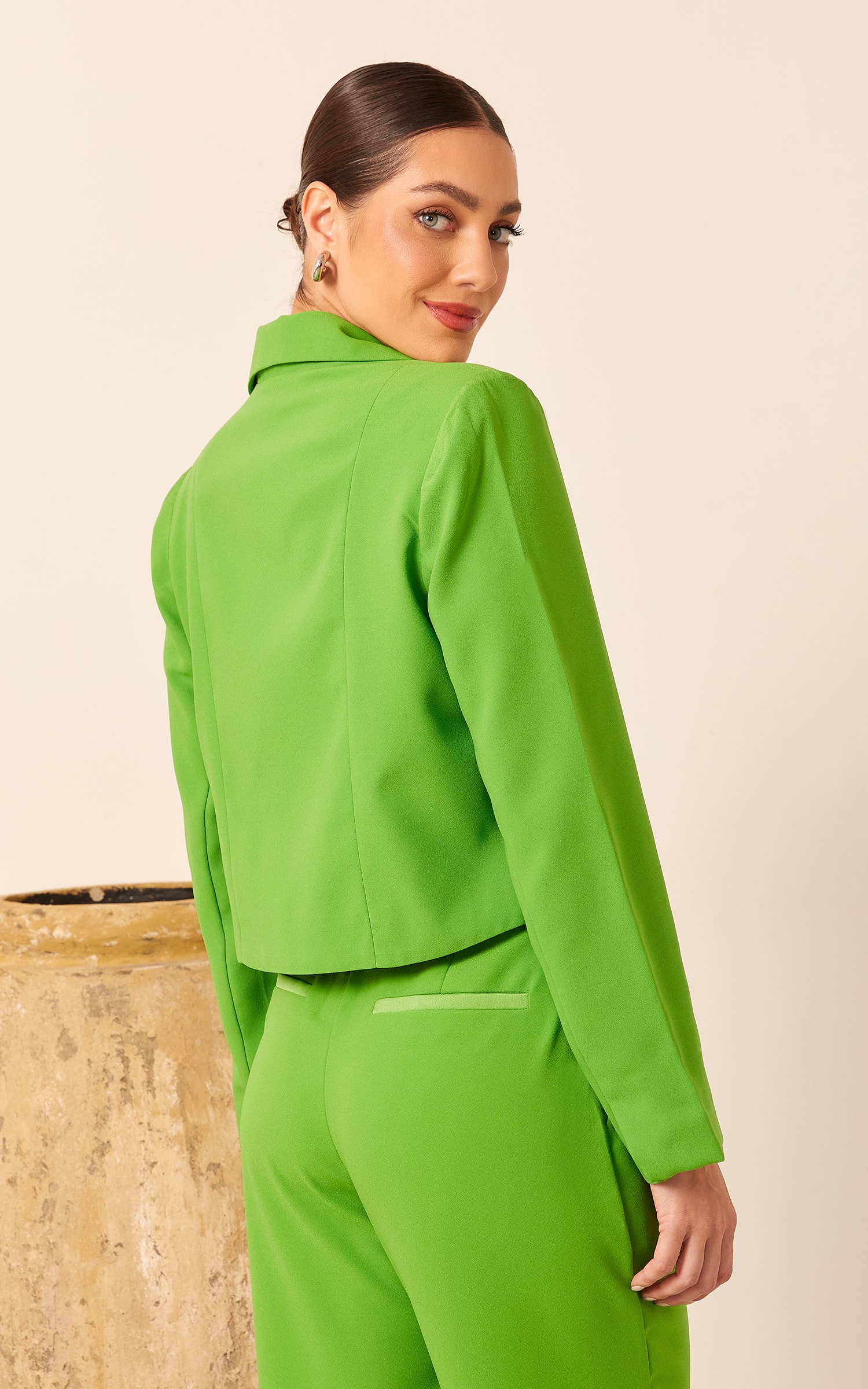 Blazer Cropped Amarração Verde