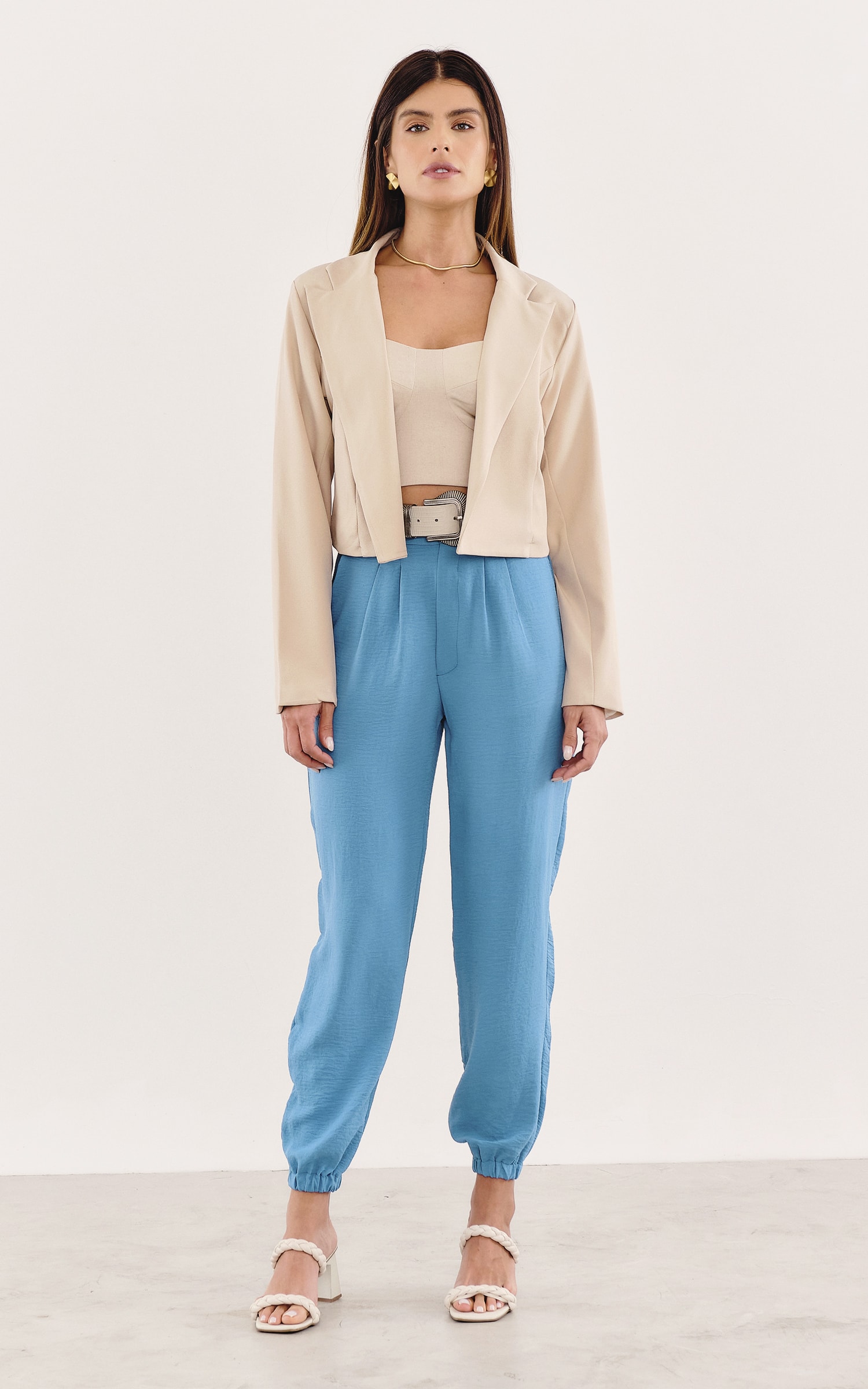 Blazer Cropped Areia