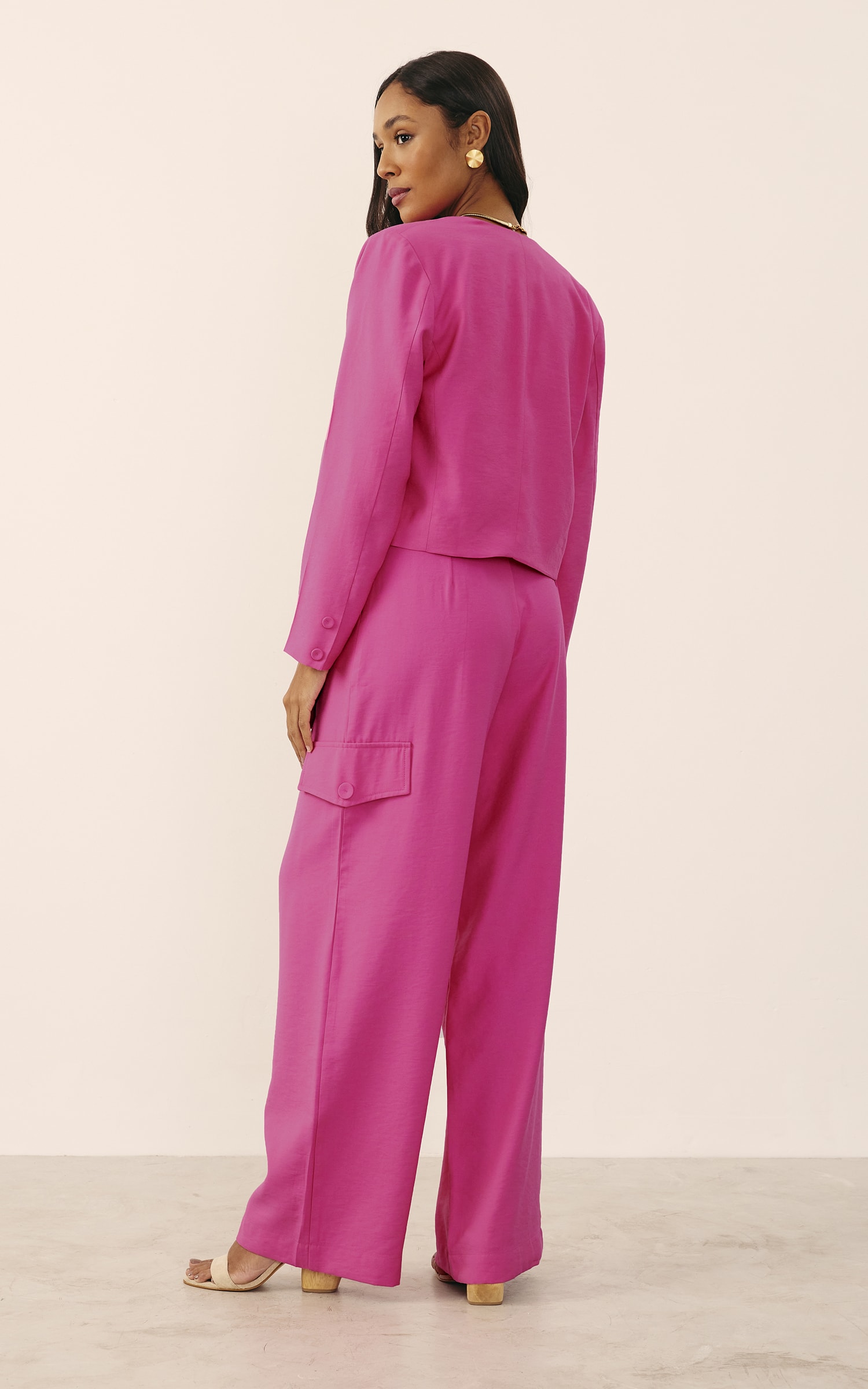 Blazer Cropped Mind Rosa