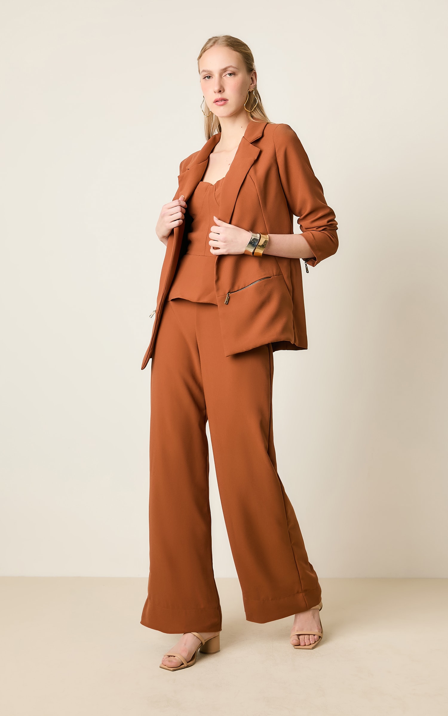 Blazer Cropped Mountain Caqui