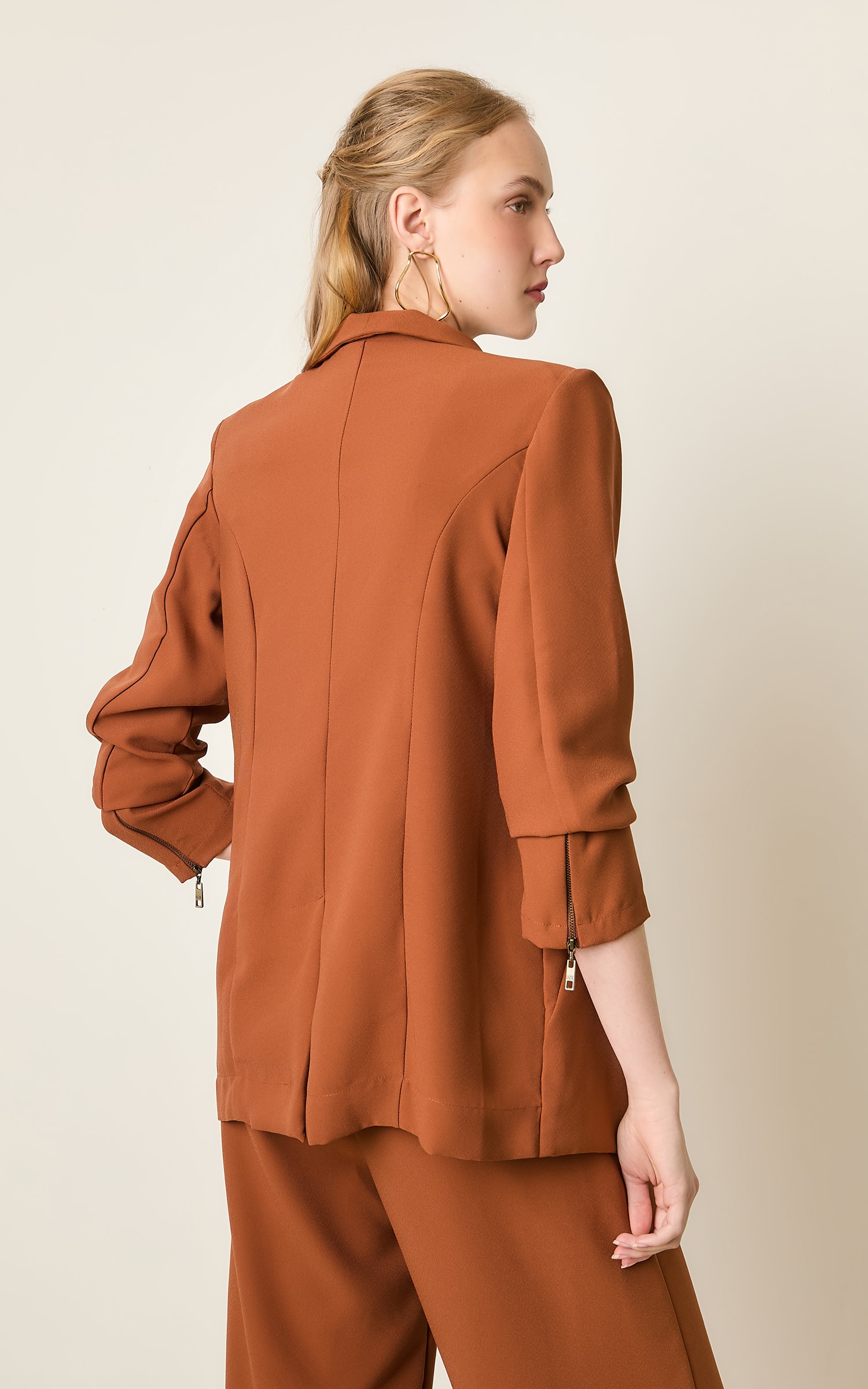 Blazer Cropped Mountain Caqui