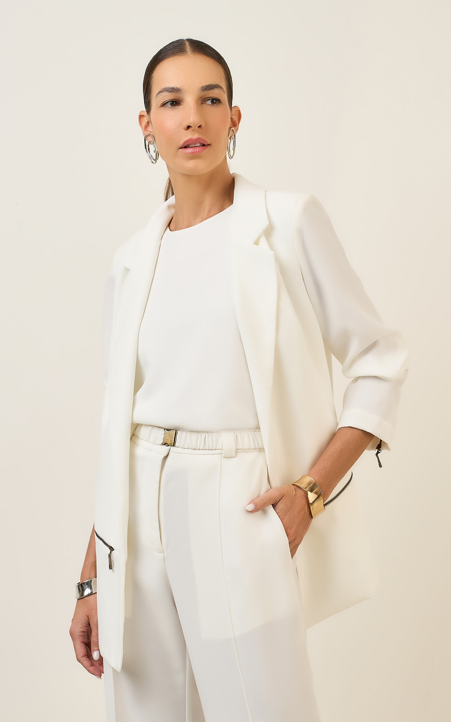 Blazer Cropped Mountain Off White