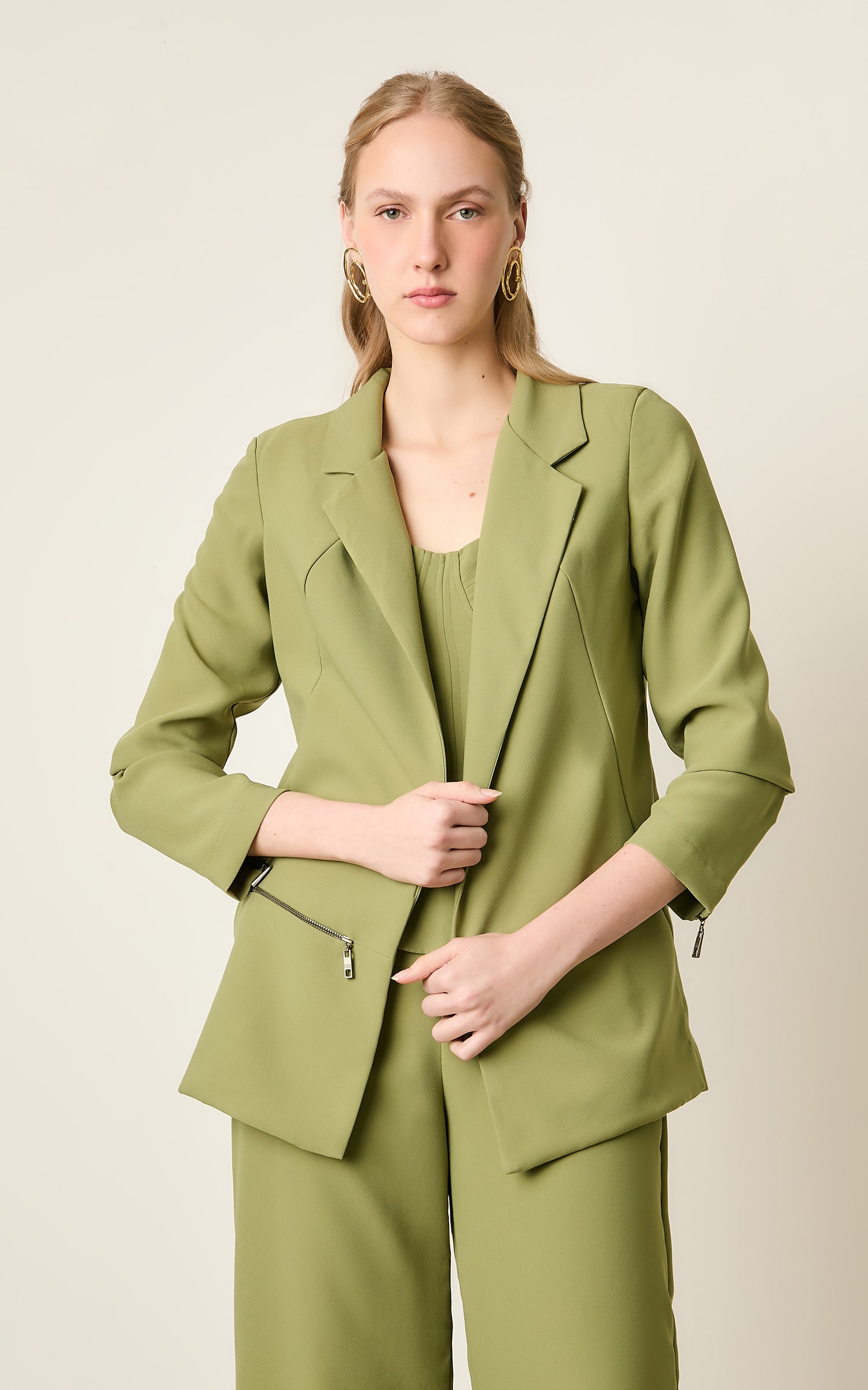 Blazer Cropped Mountain Pistache