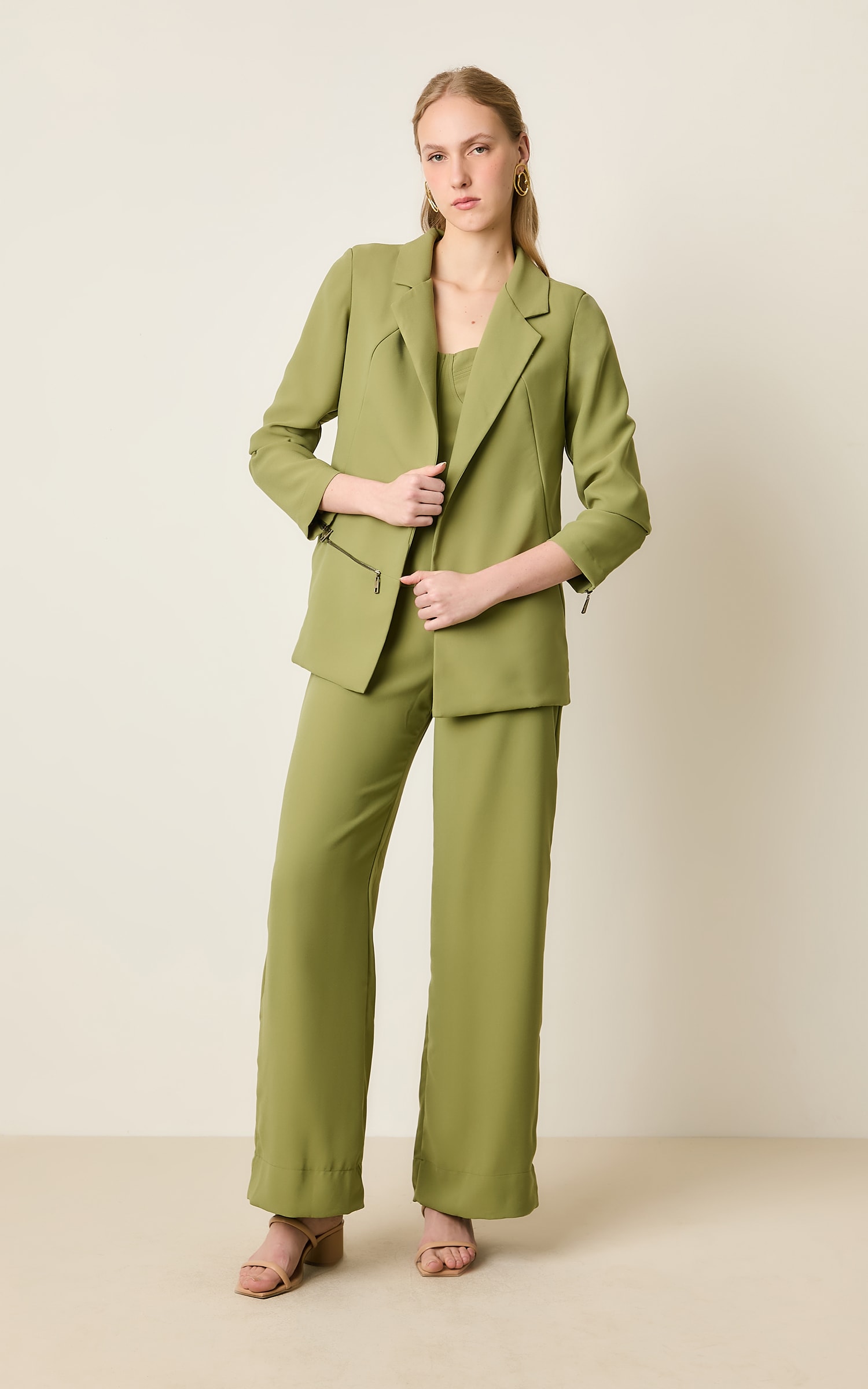 Blazer Cropped Mountain Pistache