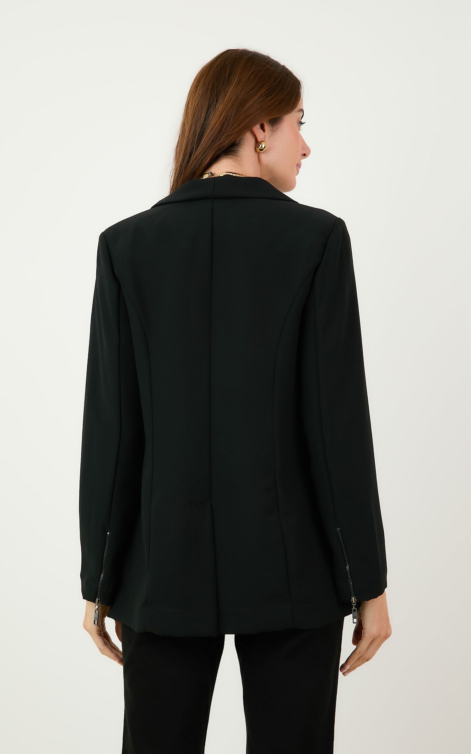 Blazer Cropped Mountain Preto