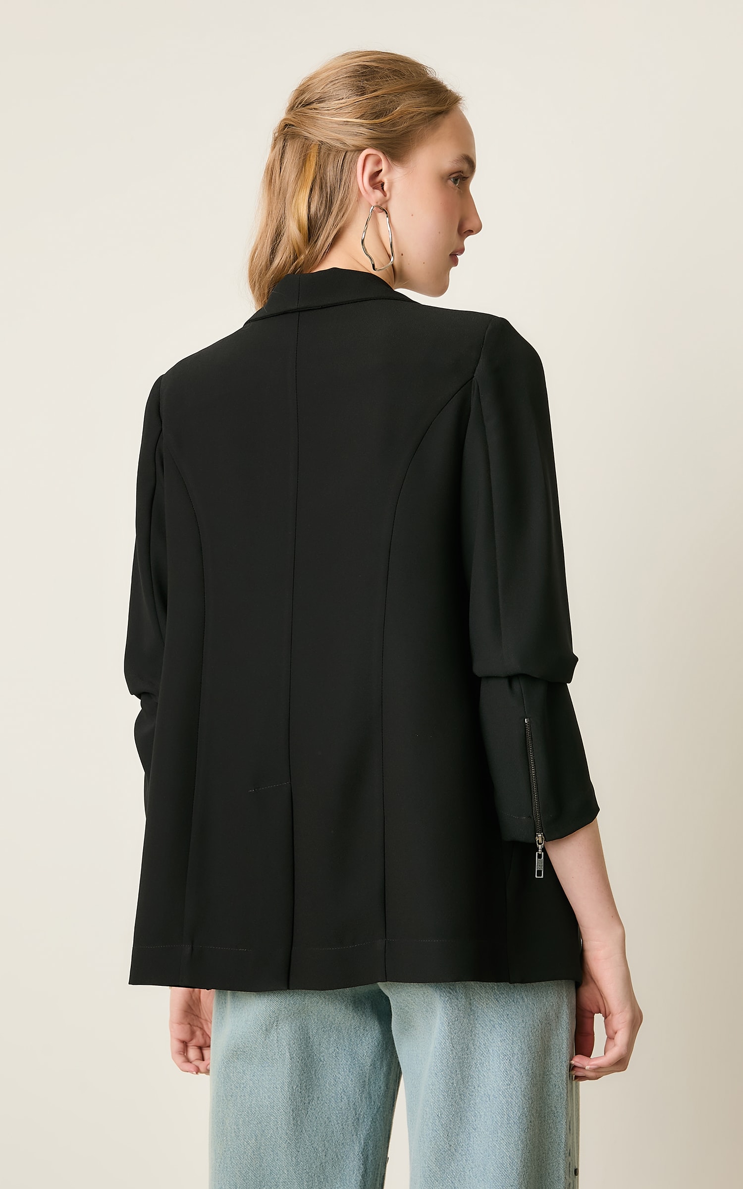 Blazer Cropped Mountain Preto