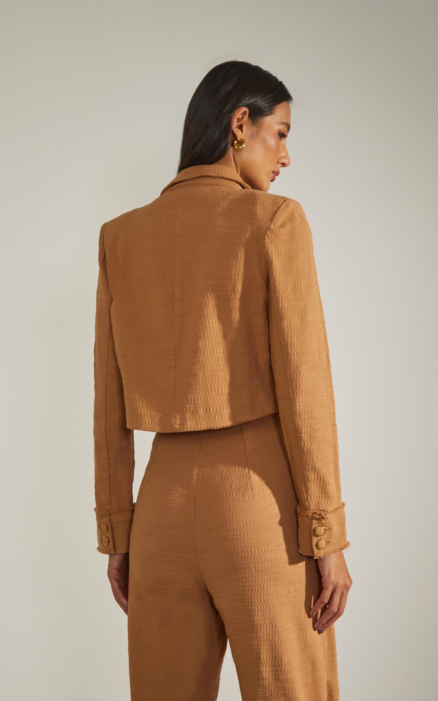 Blazer Cropped Riviera Caqui