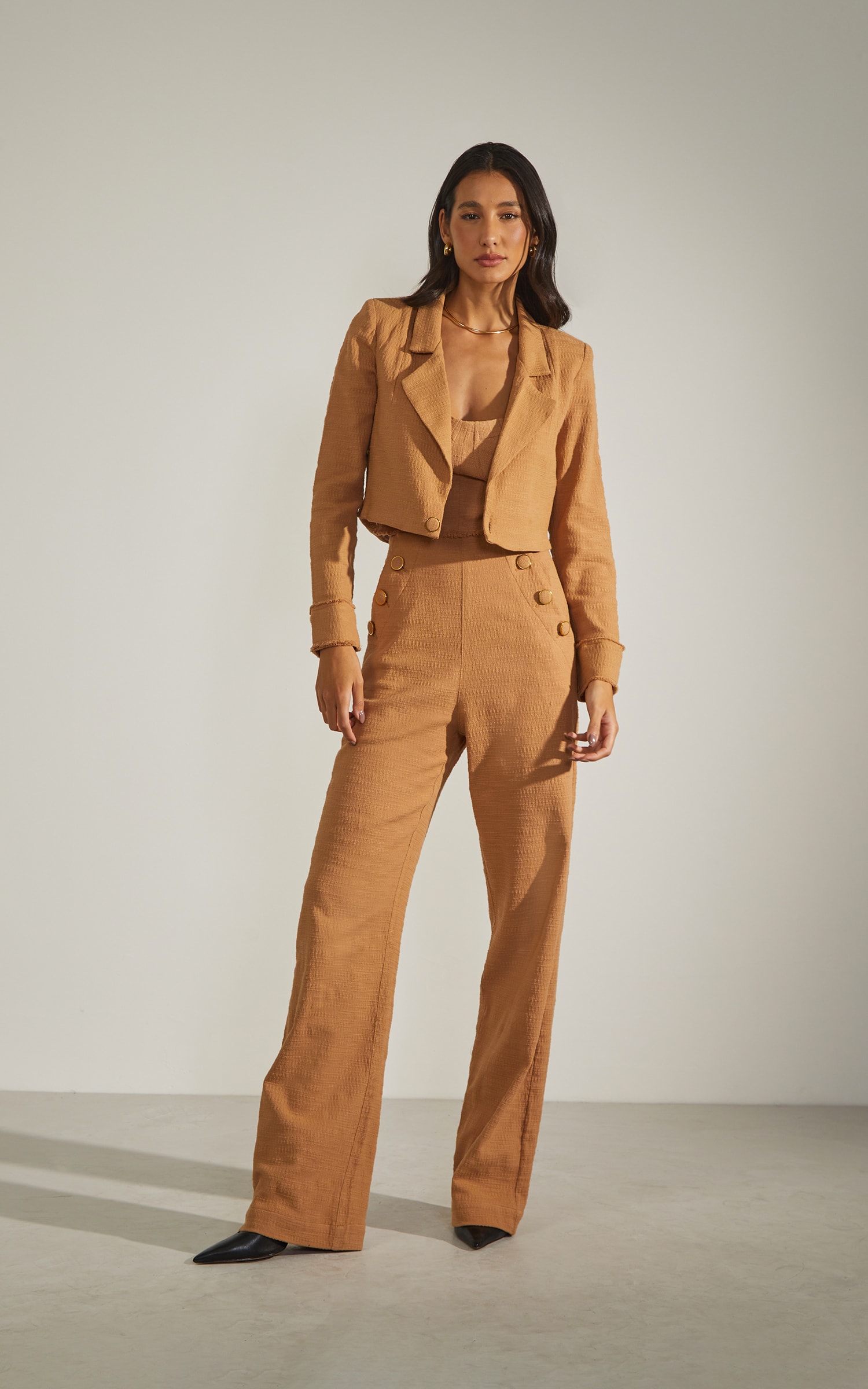 Blazer Cropped Riviera Caqui