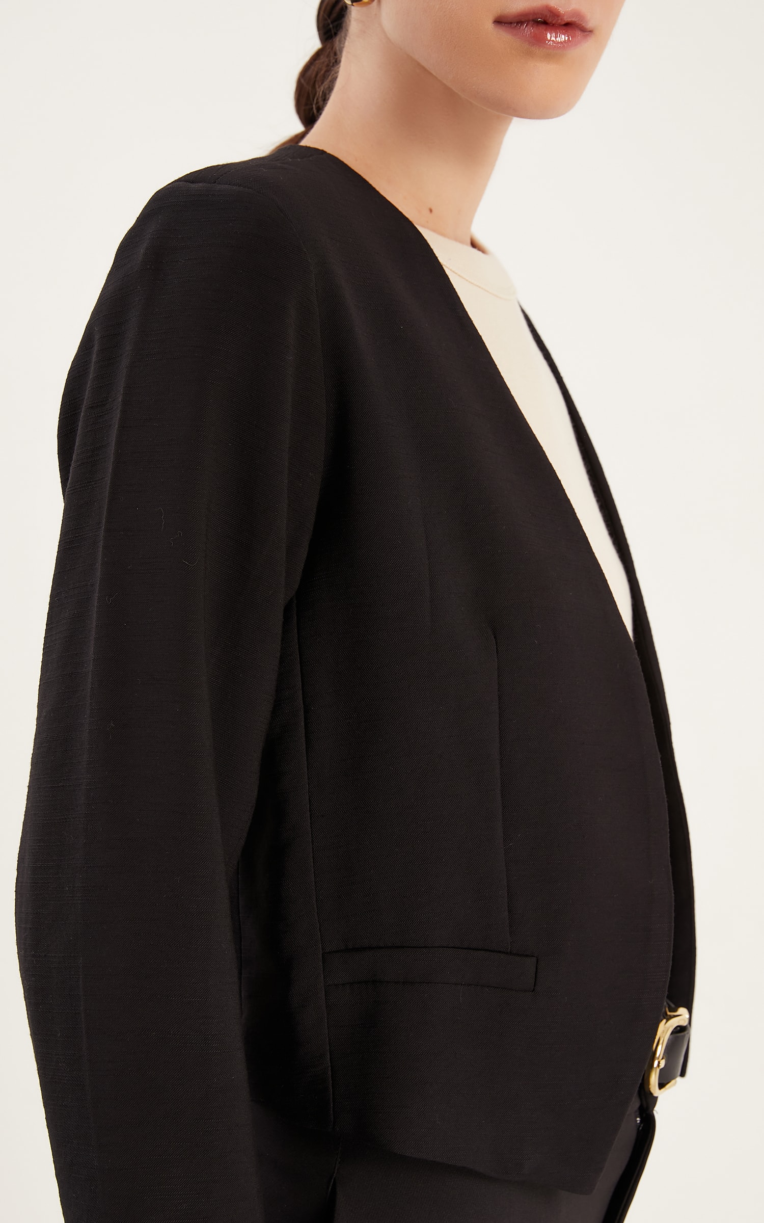 Blazer Cropped Semear Preto
