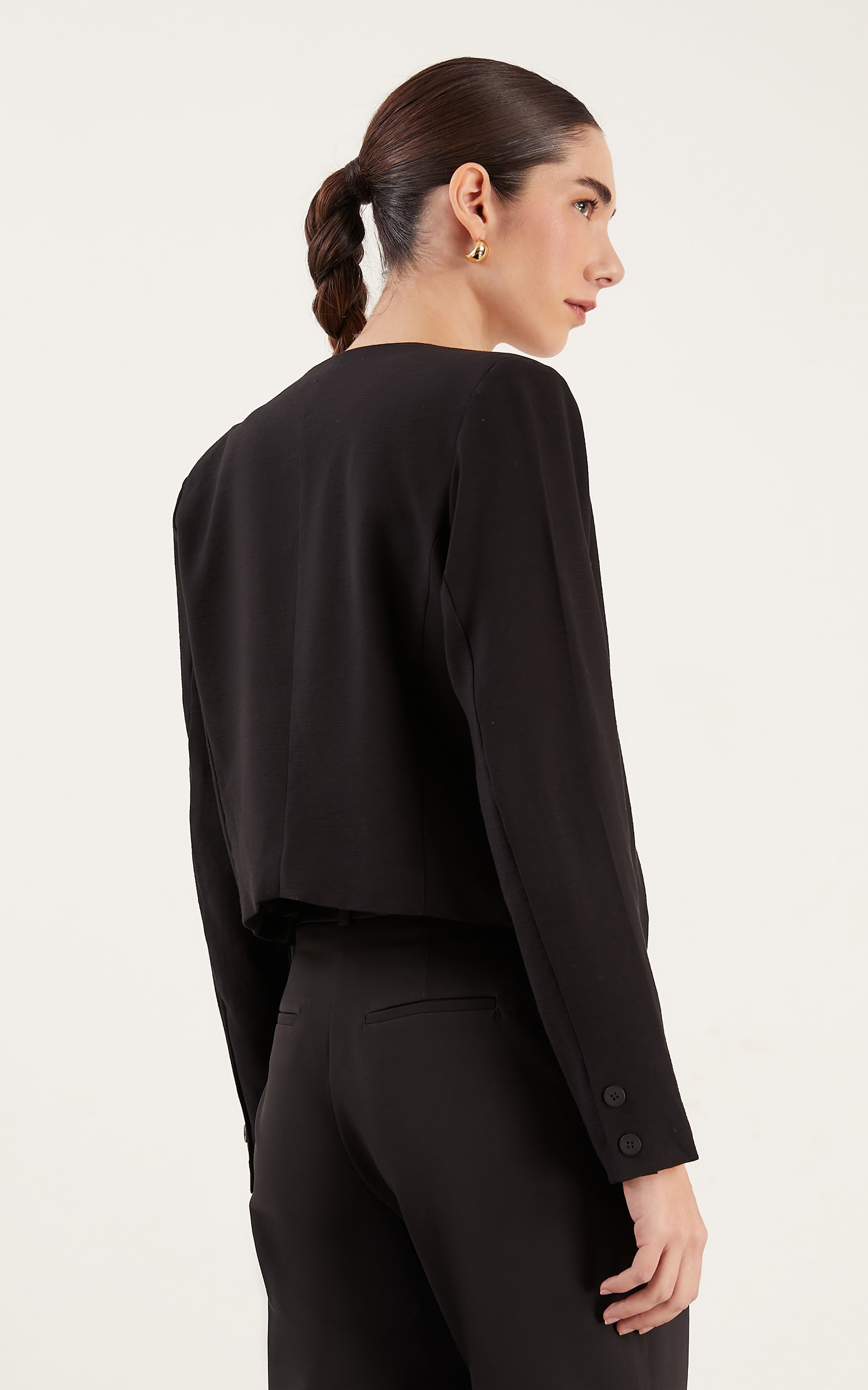 Blazer Cropped Semear Preto