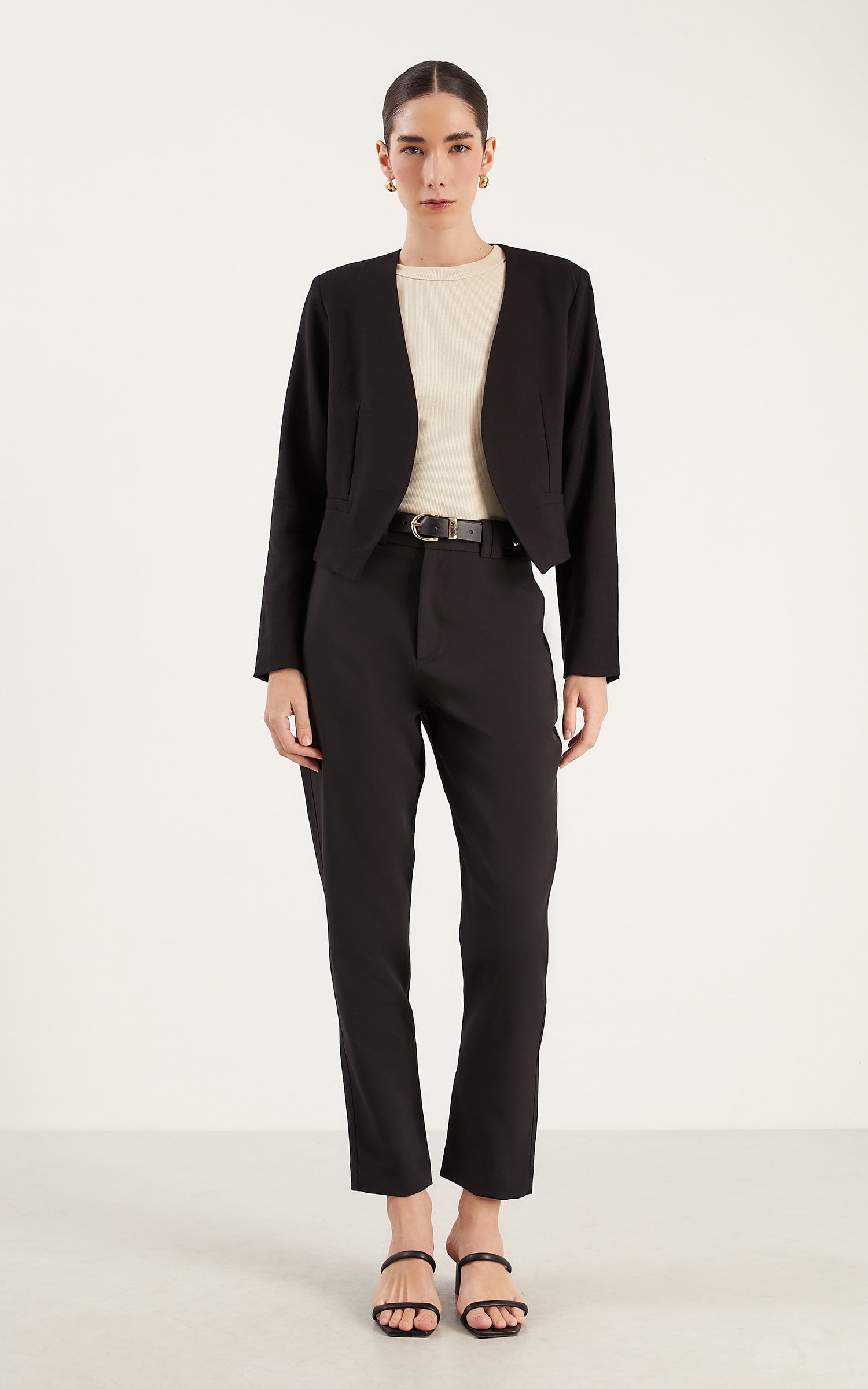 Blazer Cropped Semear Preto