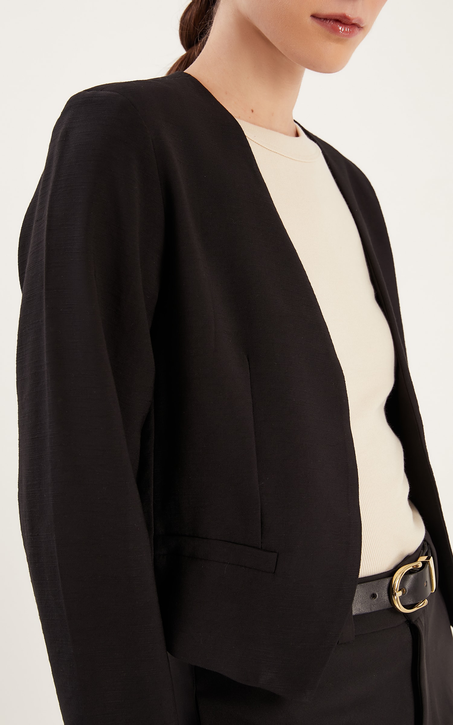 Blazer Cropped Semear Preto