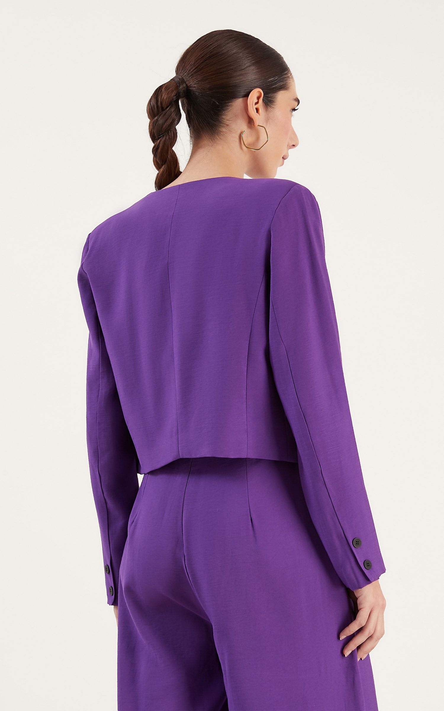 Blazer Cropped Semear Roxo
