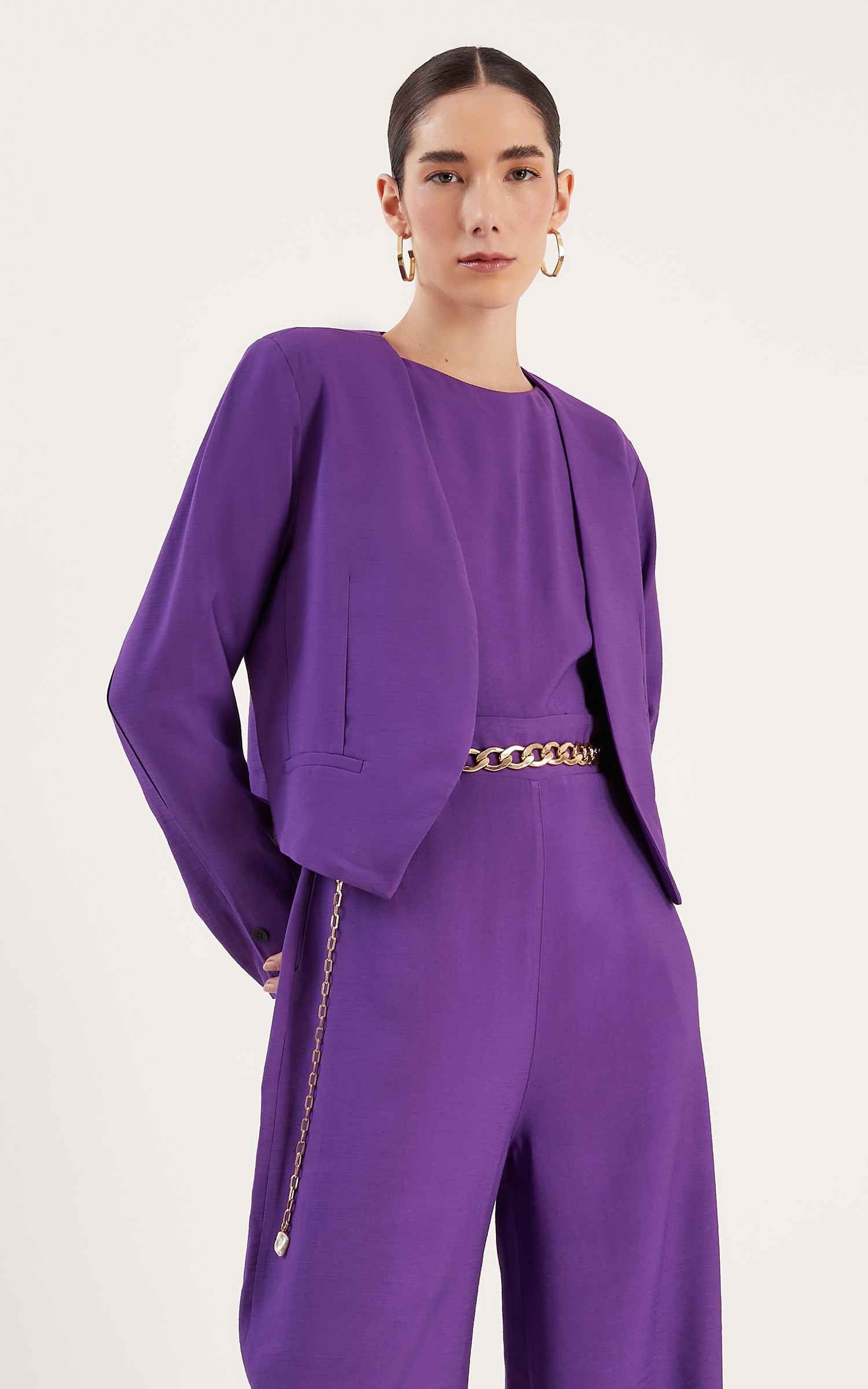 Blazer Cropped Semear Roxo