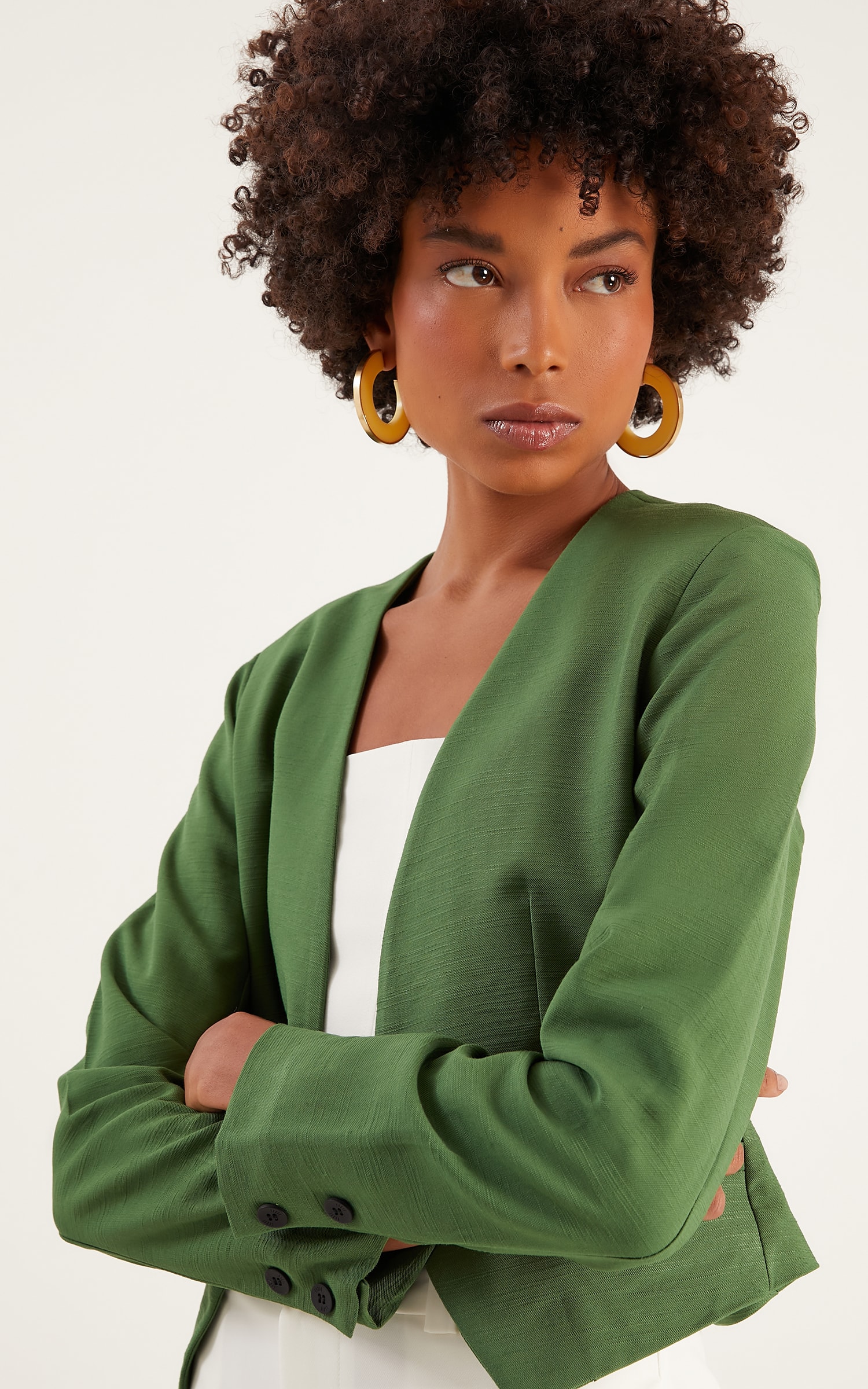 Blazer Cropped Semear Verde Militar