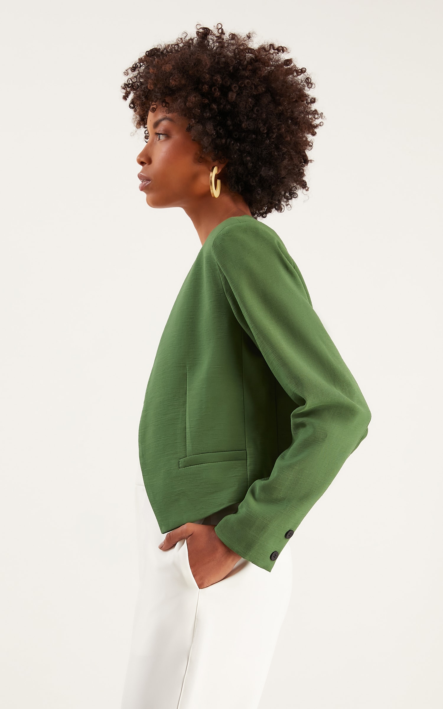 Blazer Cropped Semear Verde Militar