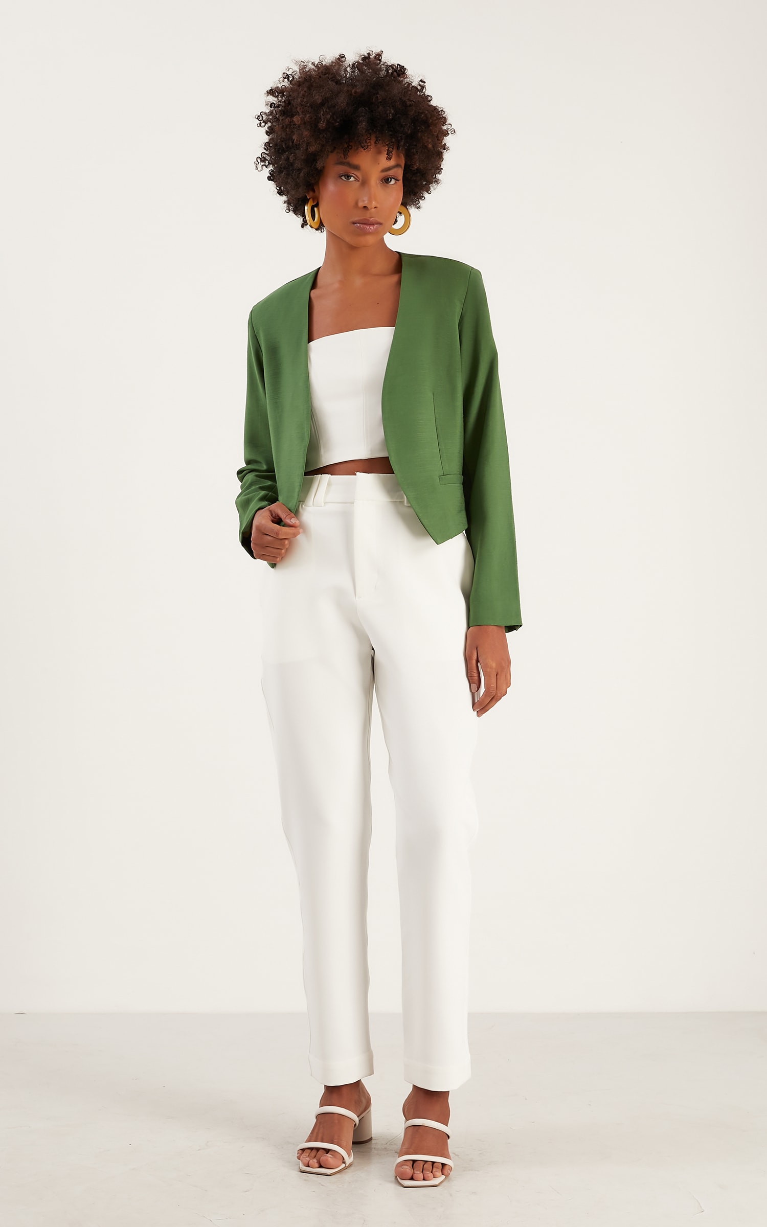 Blazer Cropped Semear Verde Militar