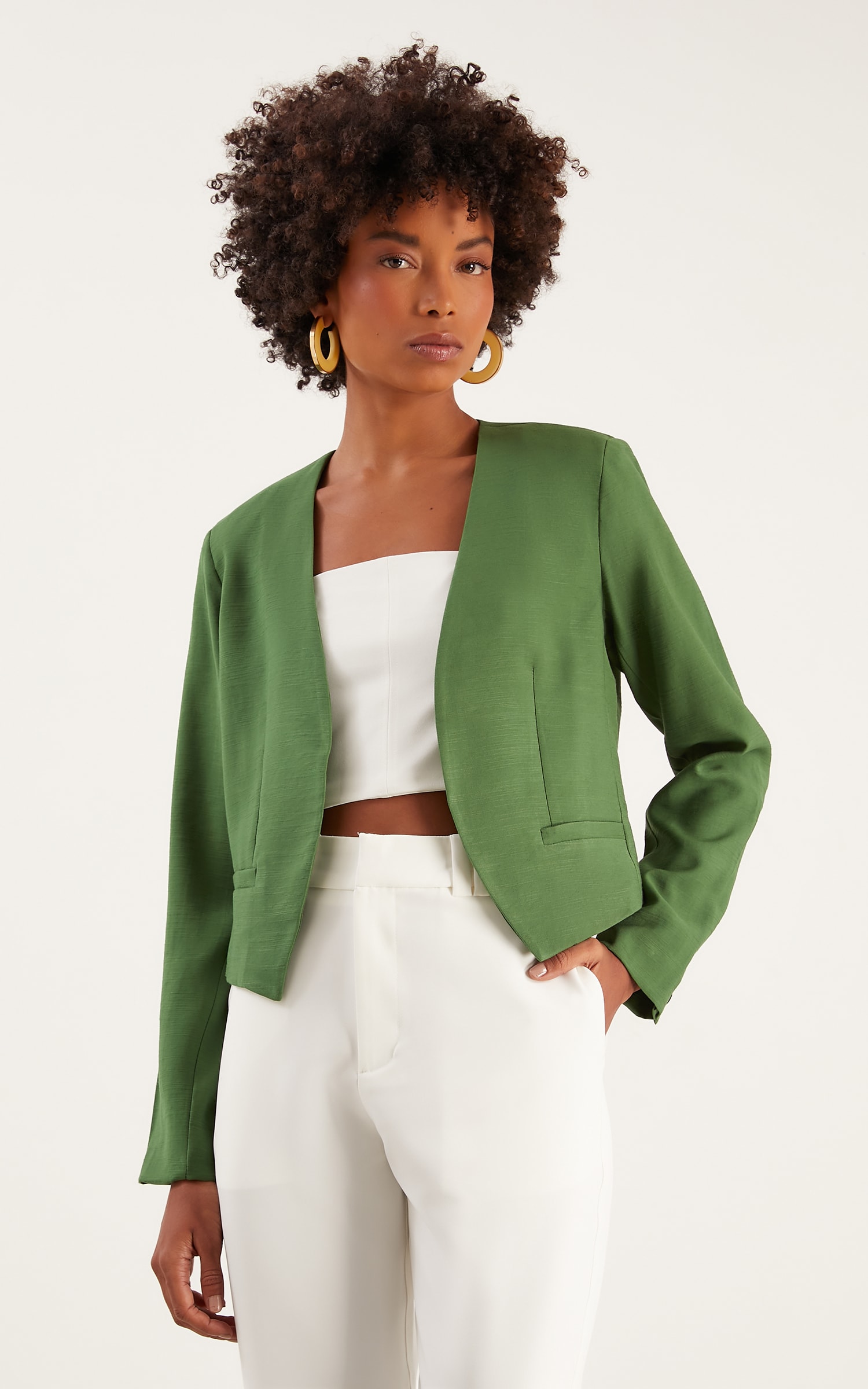 Blazer Cropped Semear Verde Militar